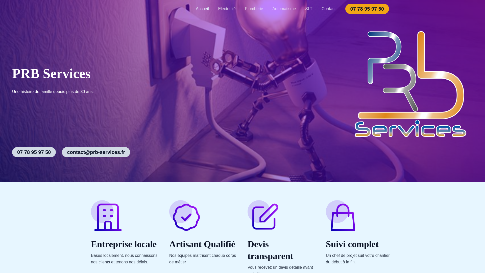 website screenshot of https://prb-services.fr