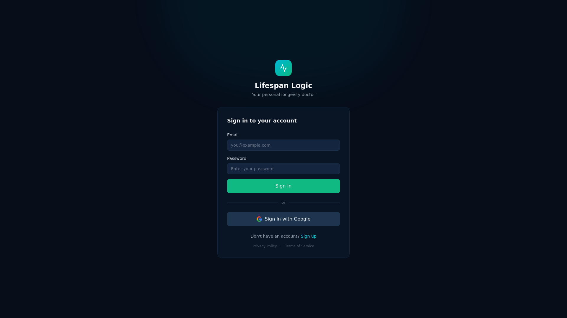 website screenshot of https://lifespanlogic.com