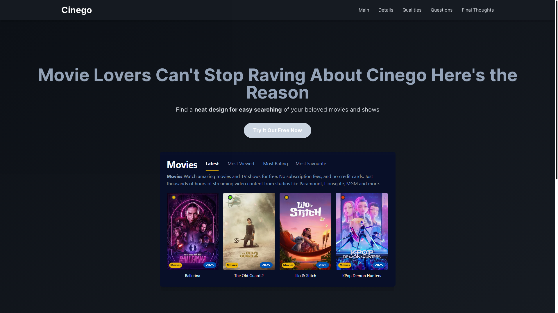 website screenshot of https://cinego-5siu.pages.dev/