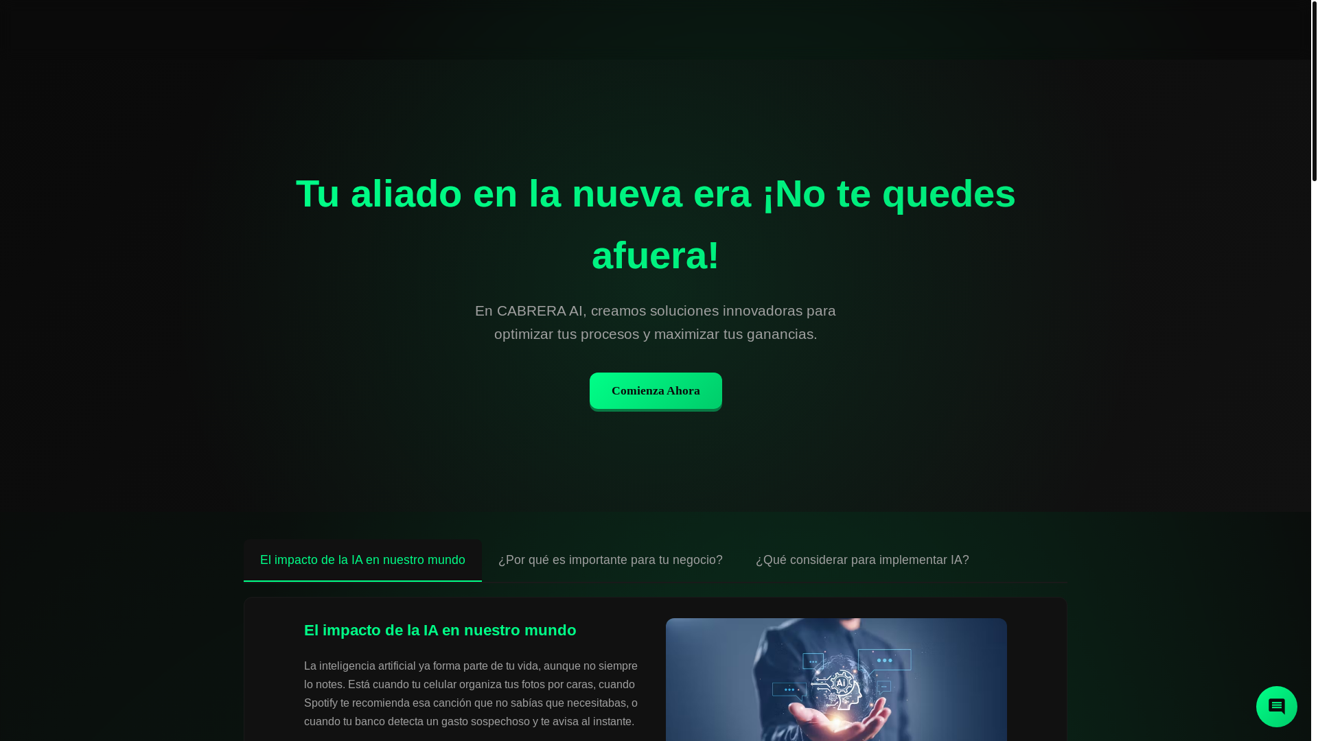 website screenshot of https://cabrerai-ai.pages.dev/