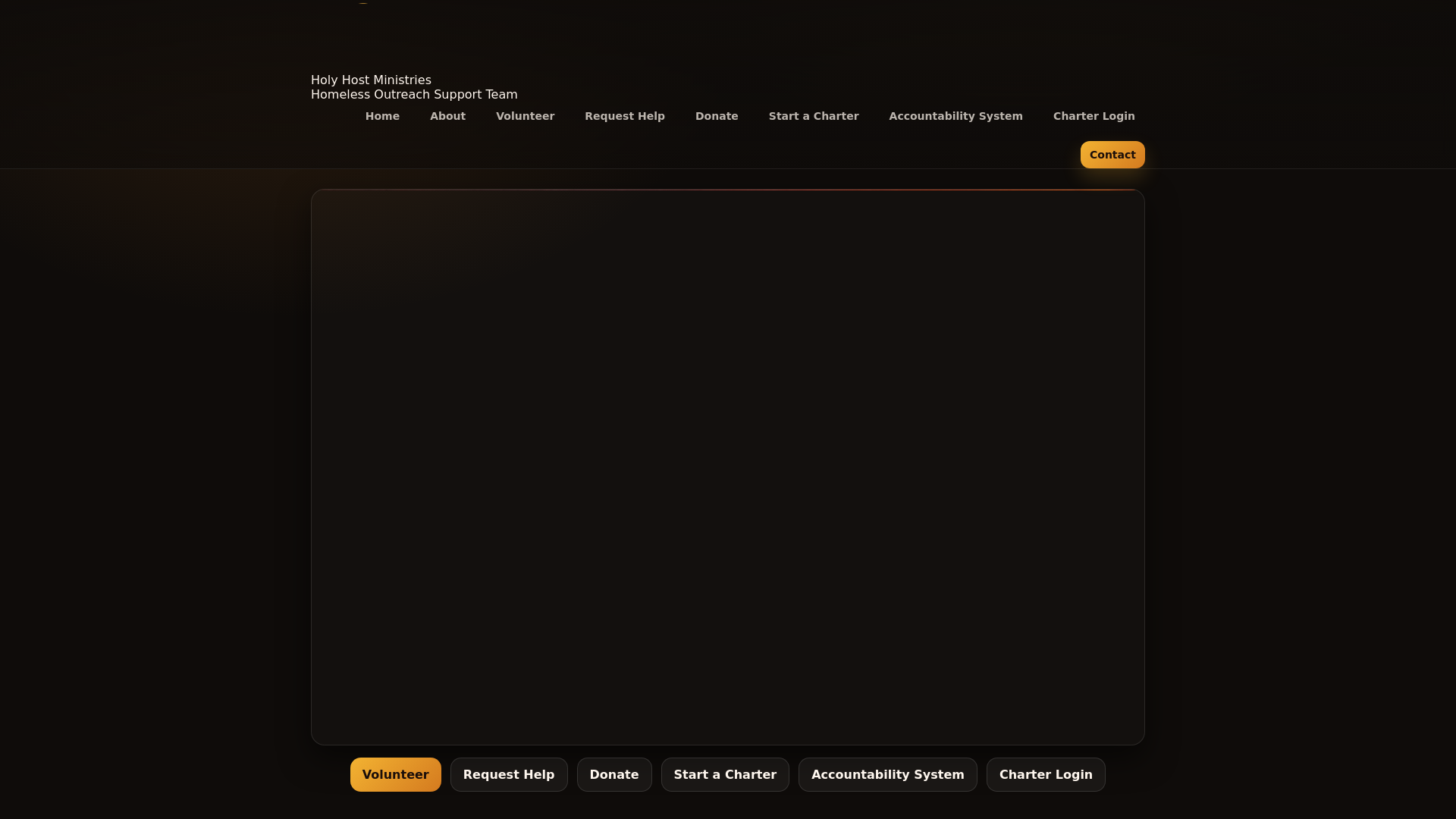 website screenshot of https://holyhostministries.org