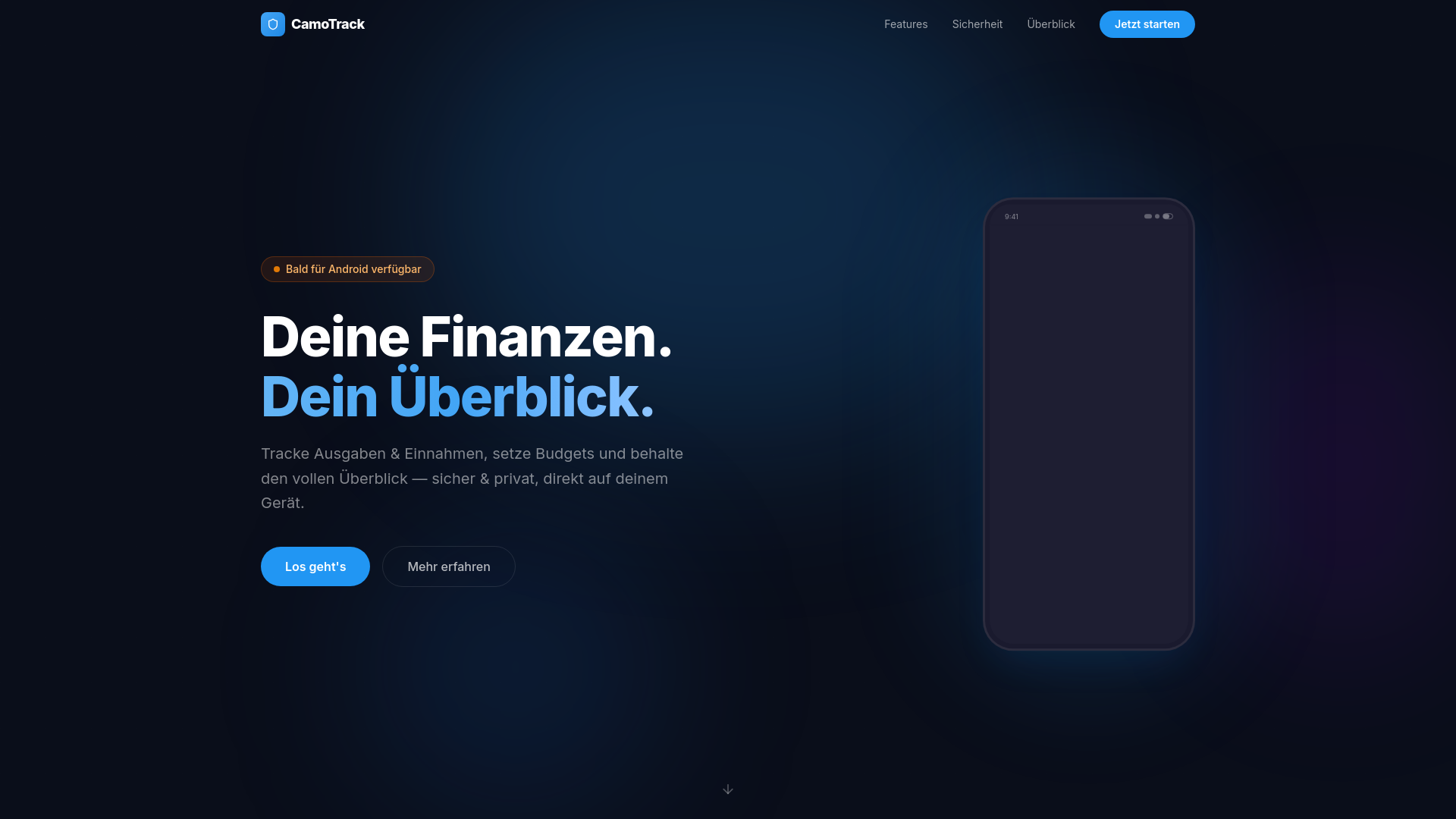 website screenshot of https://camotrack.app/