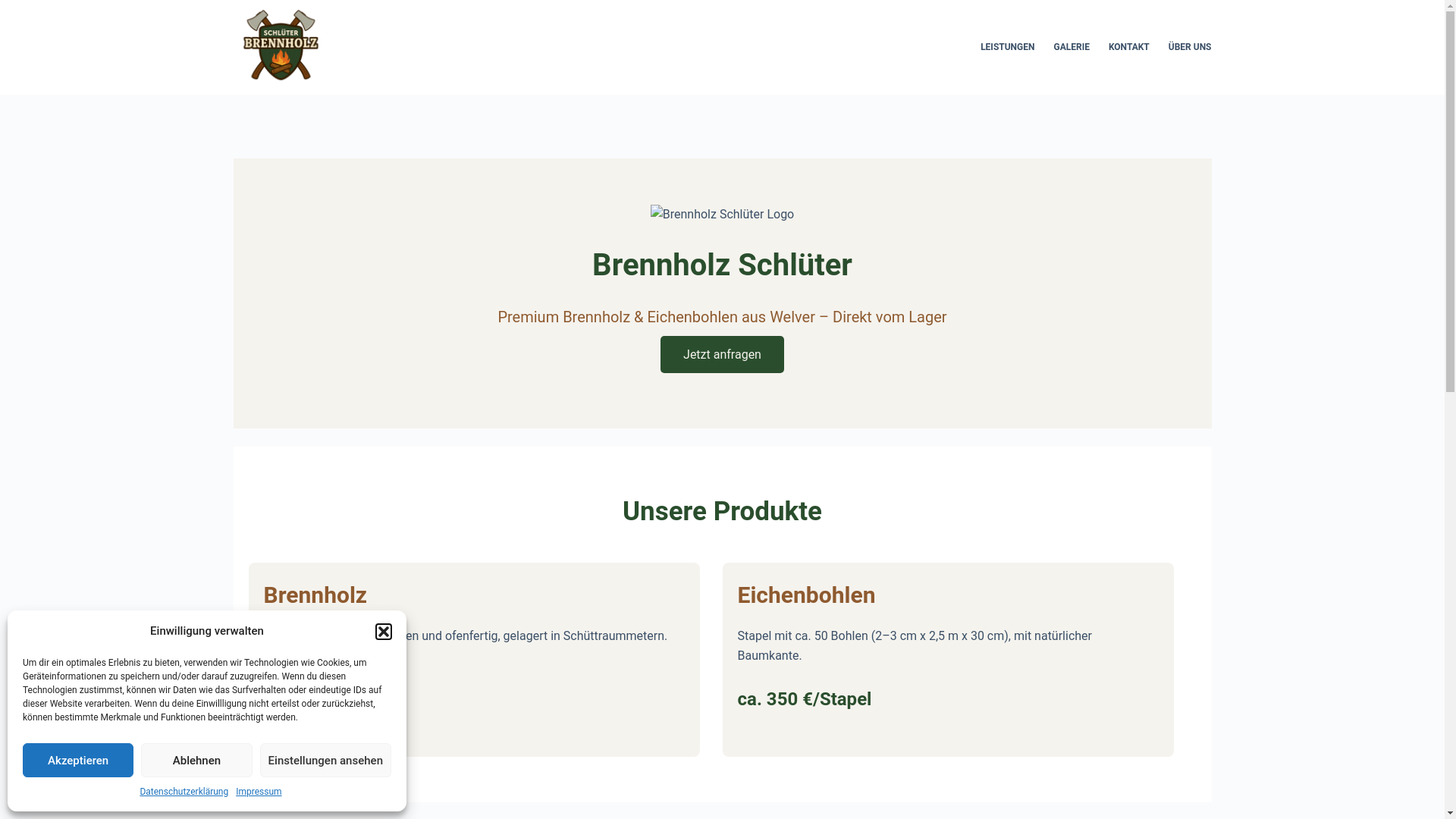 website screenshot of https://brennholz-schlueter.de/