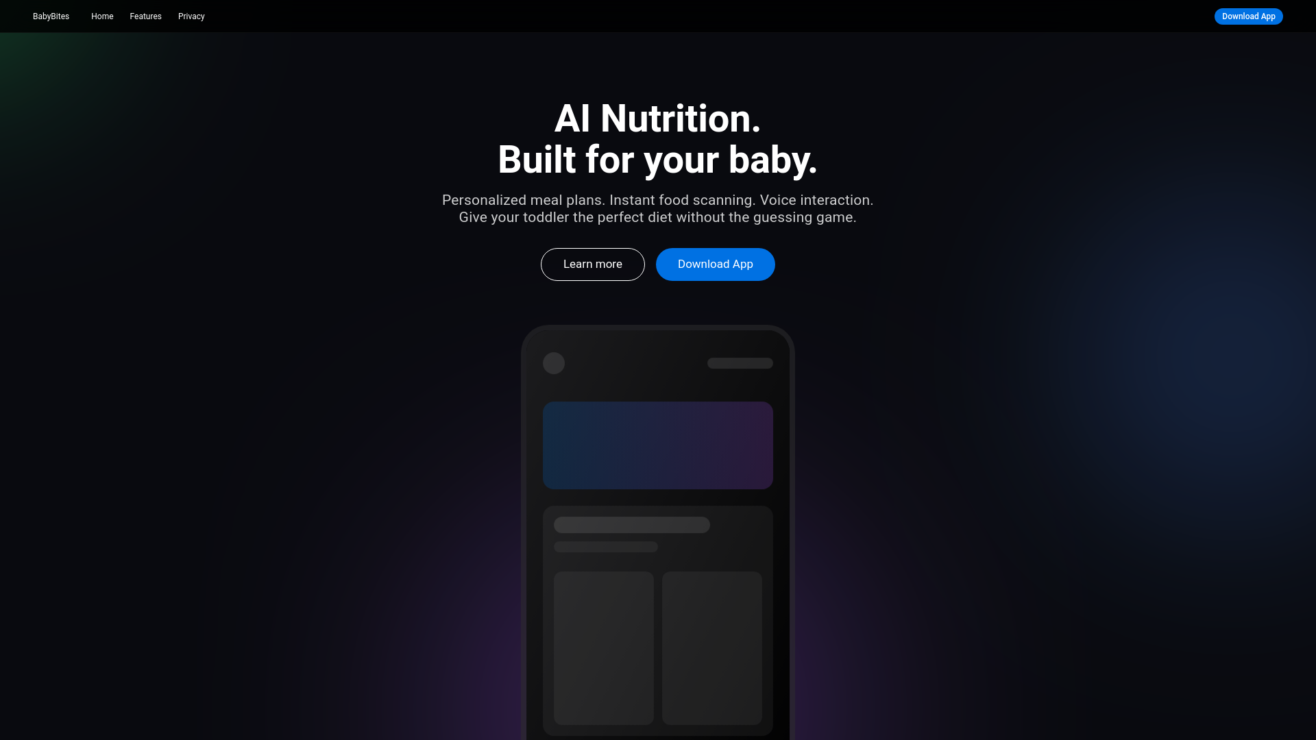 website screenshot of https://mybabybites.app/
