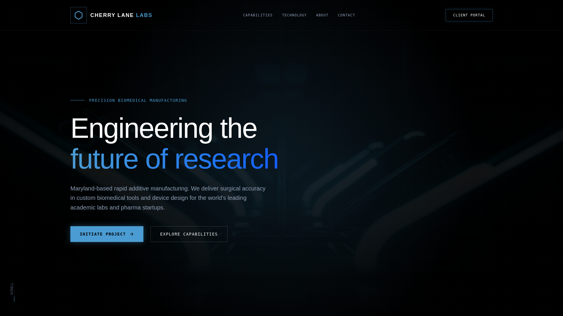 website screenshot of https://cherrylanelabs.com/