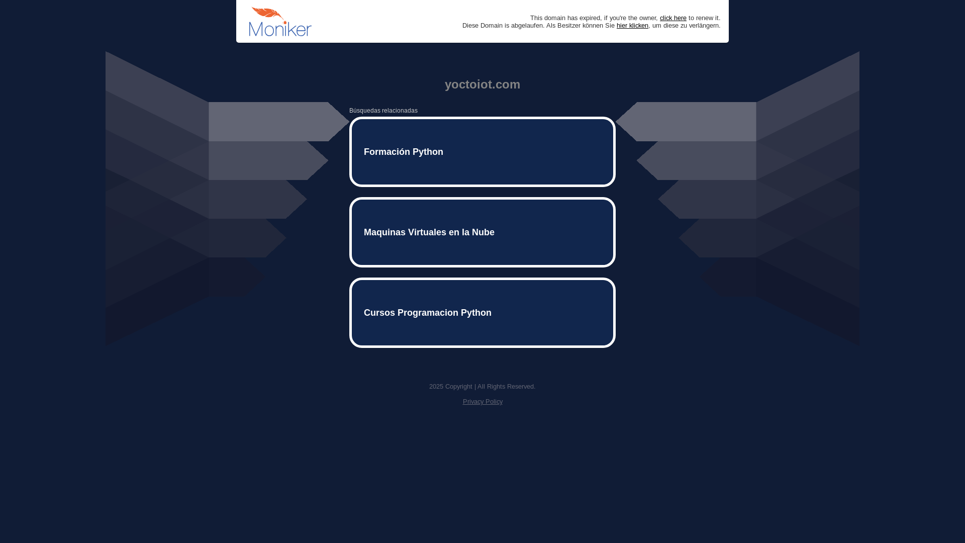 website screenshot of https://yoctoiot.com/