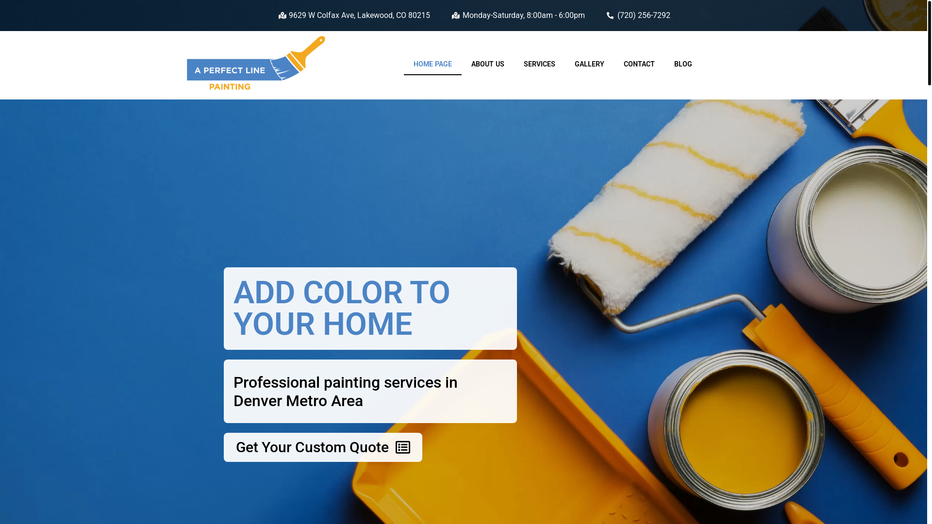 website screenshot of https://aperfectlinedenver.com/