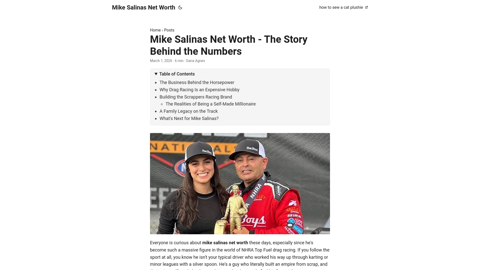 website screenshot of https://mike-salinas-net-worth.pages.dev/