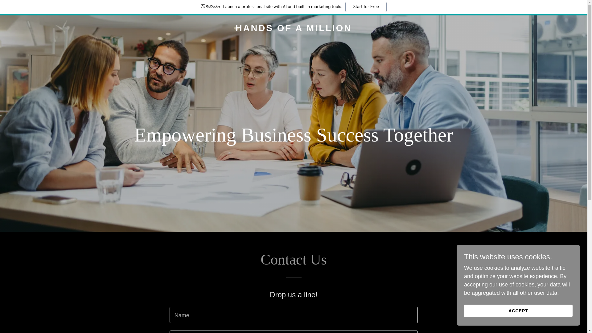 website screenshot of https://handsofamillion.com/