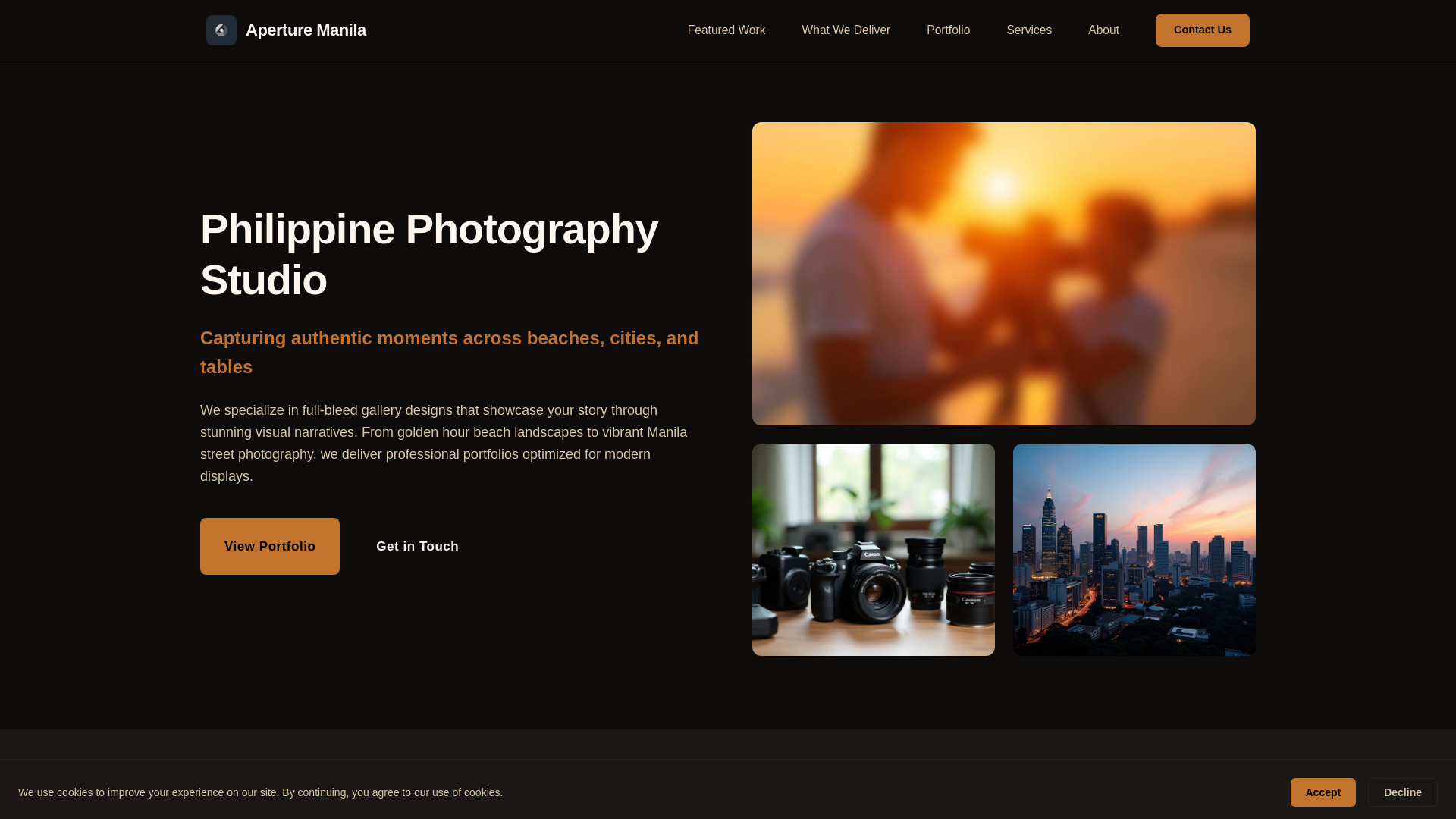 website screenshot of https://aperturemanila.shop