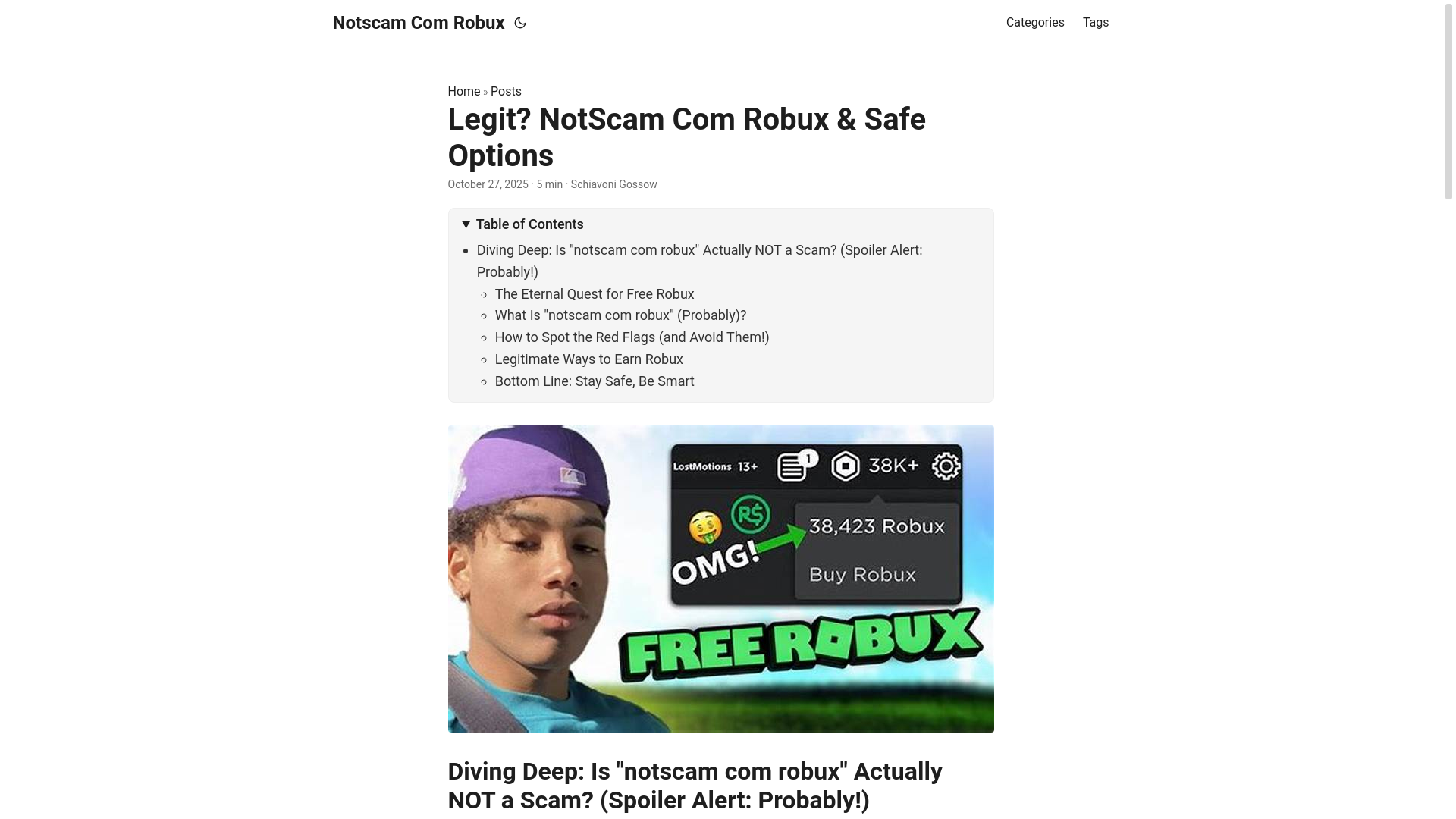 website screenshot of https://notscam-com-robux.pages.dev/