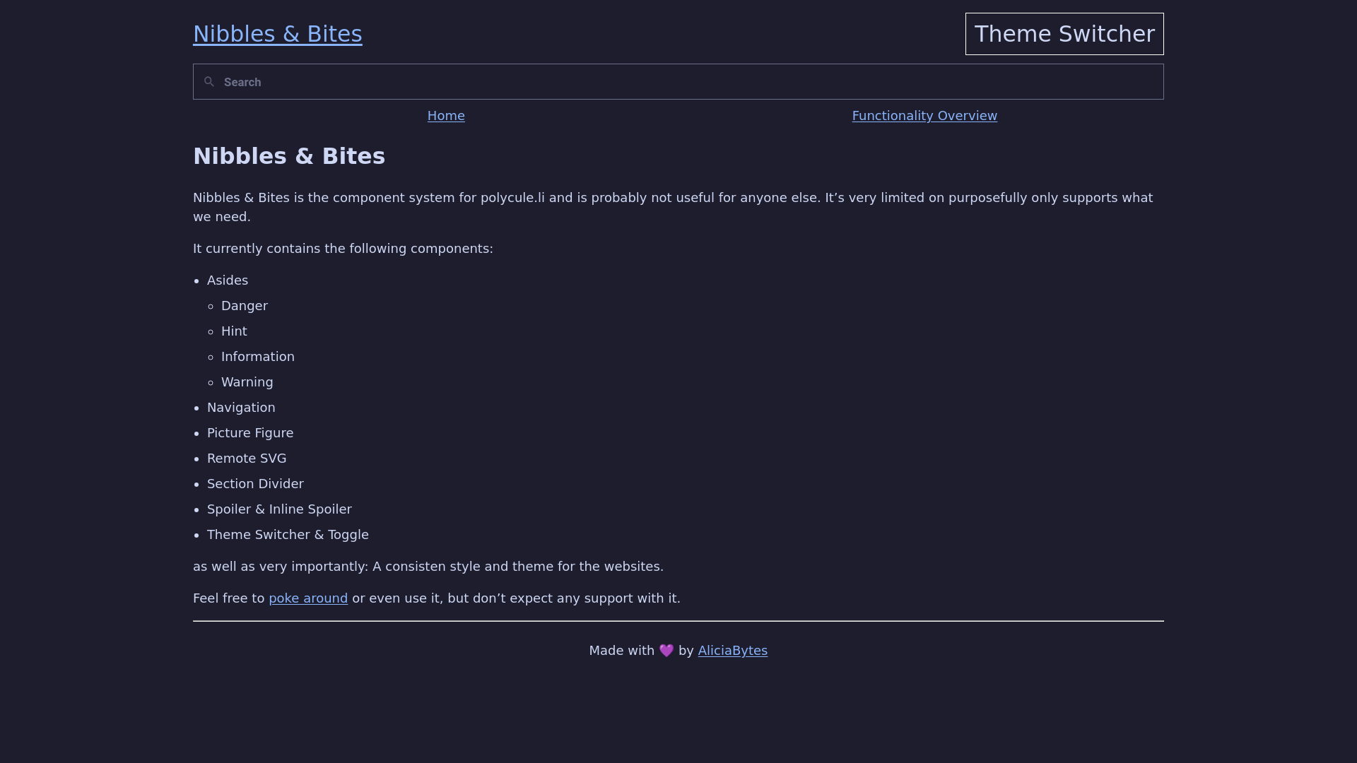website screenshot of https://nibbles-and-bites.pages.dev/