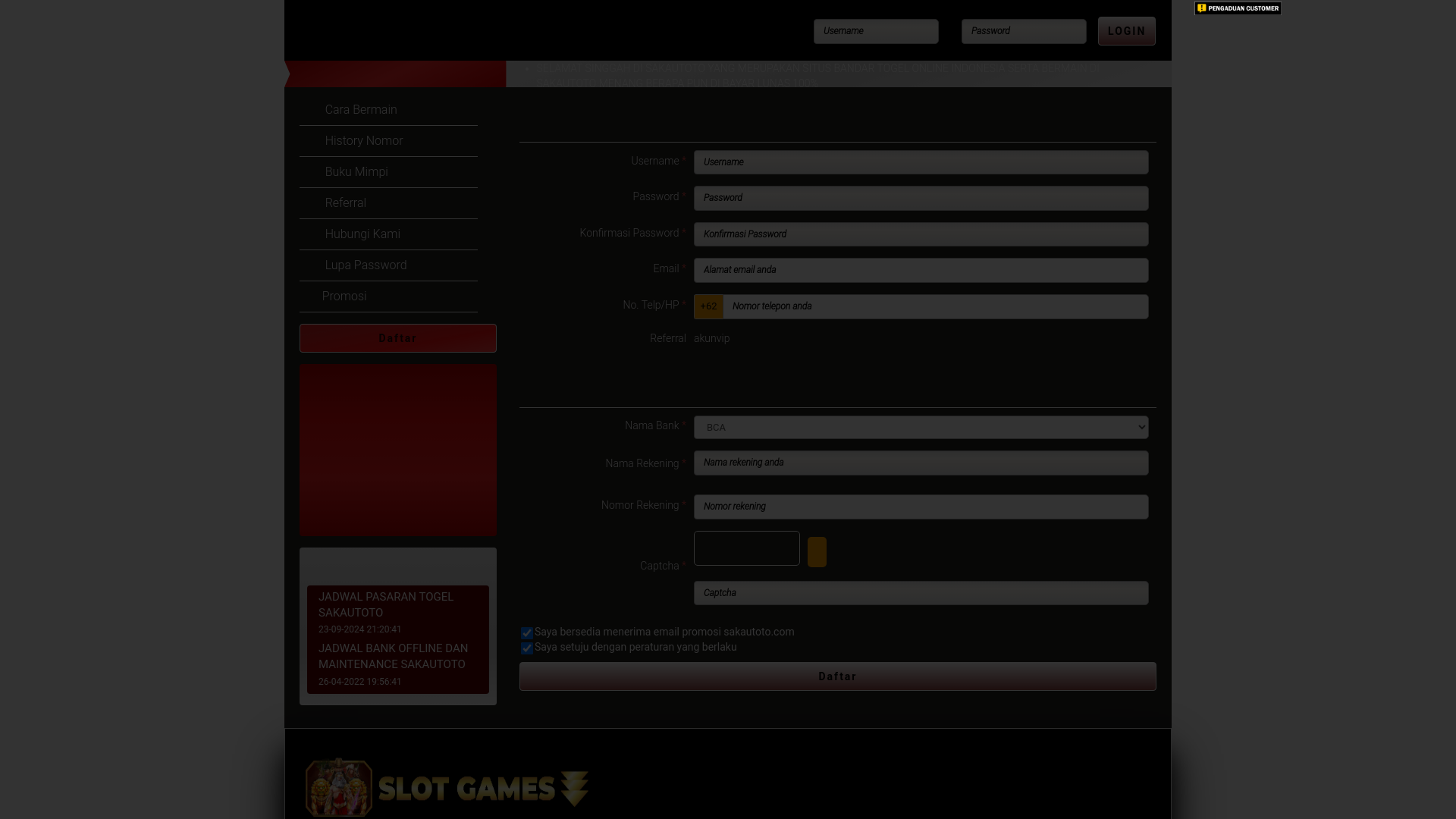 website screenshot of https://link-para-dewa.pages.dev/