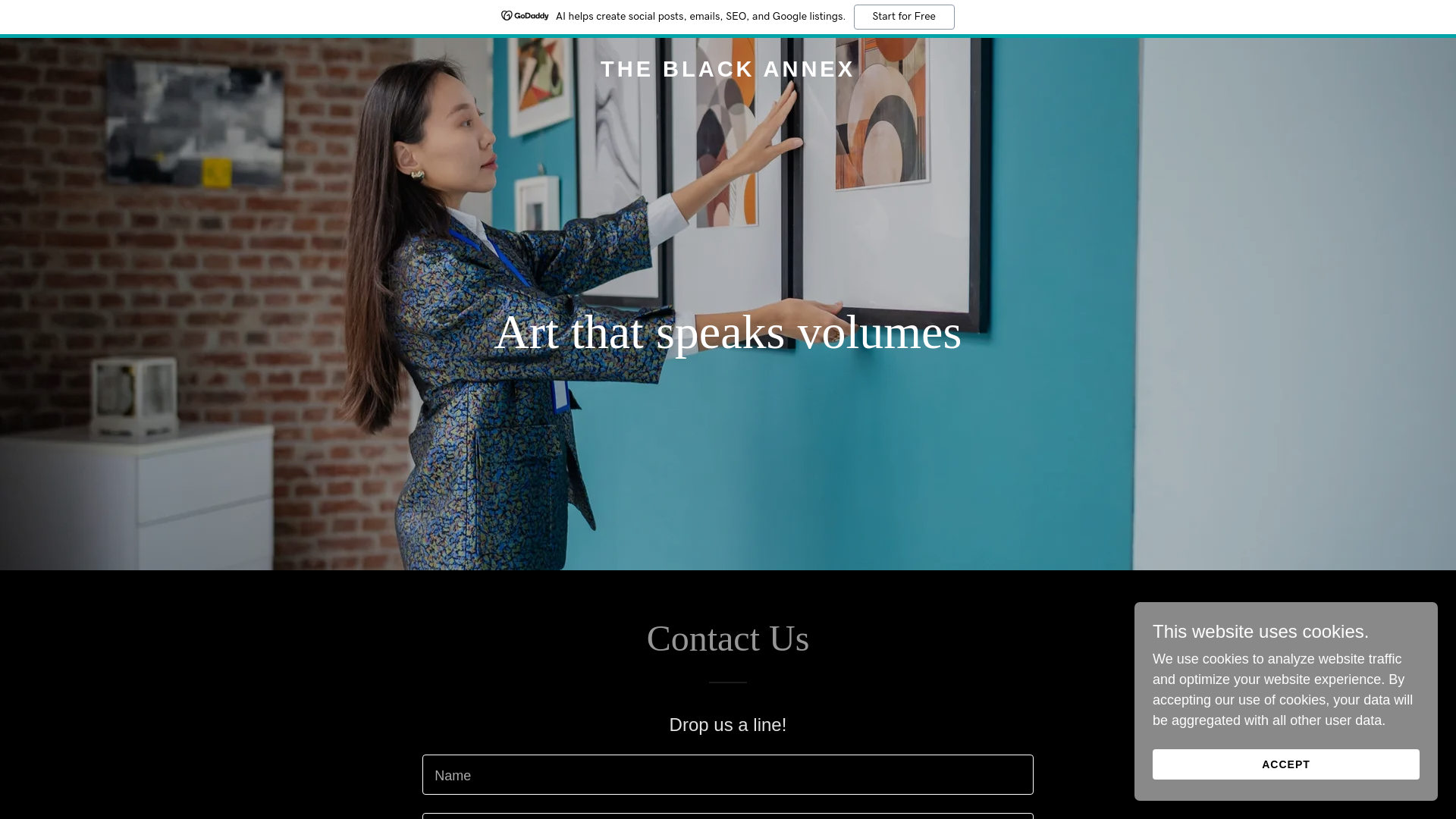 website screenshot of https://theblackannex.com/