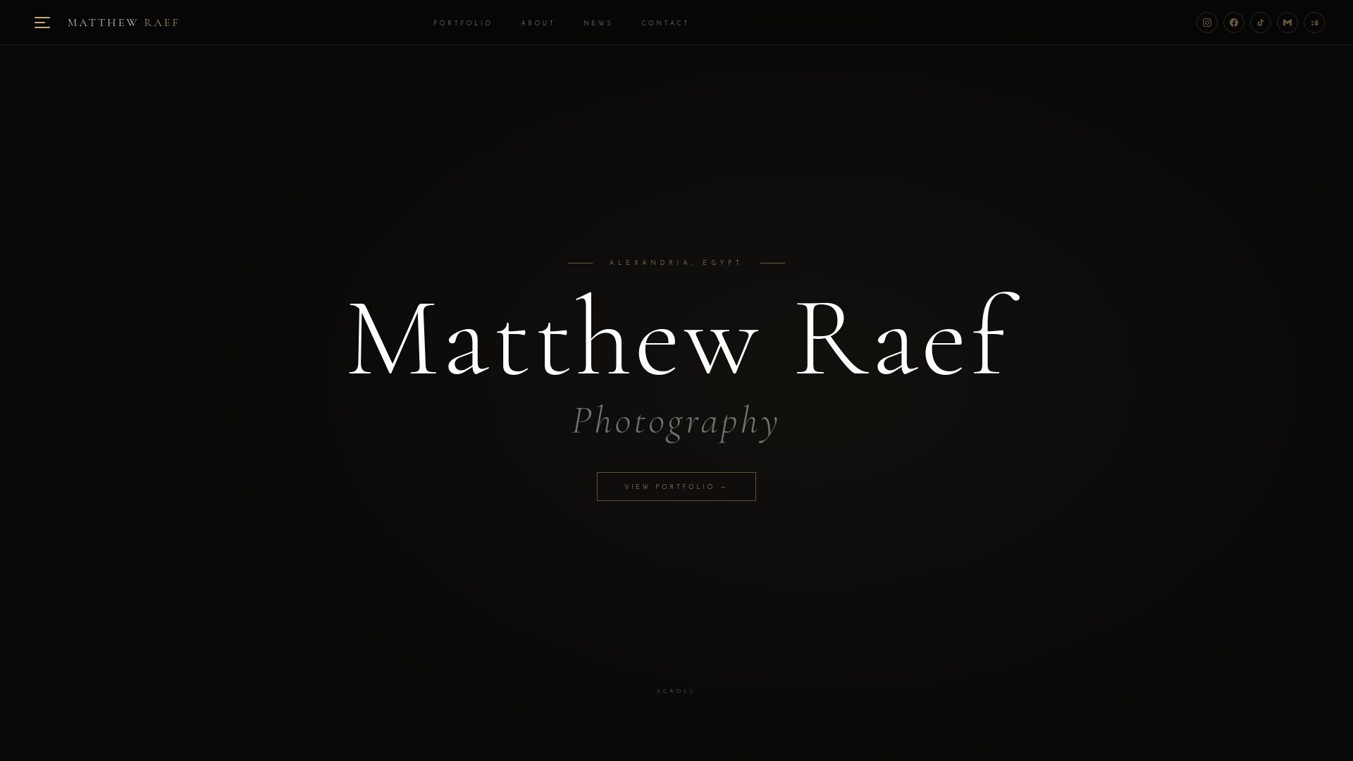 website screenshot of https://matthewraef.com