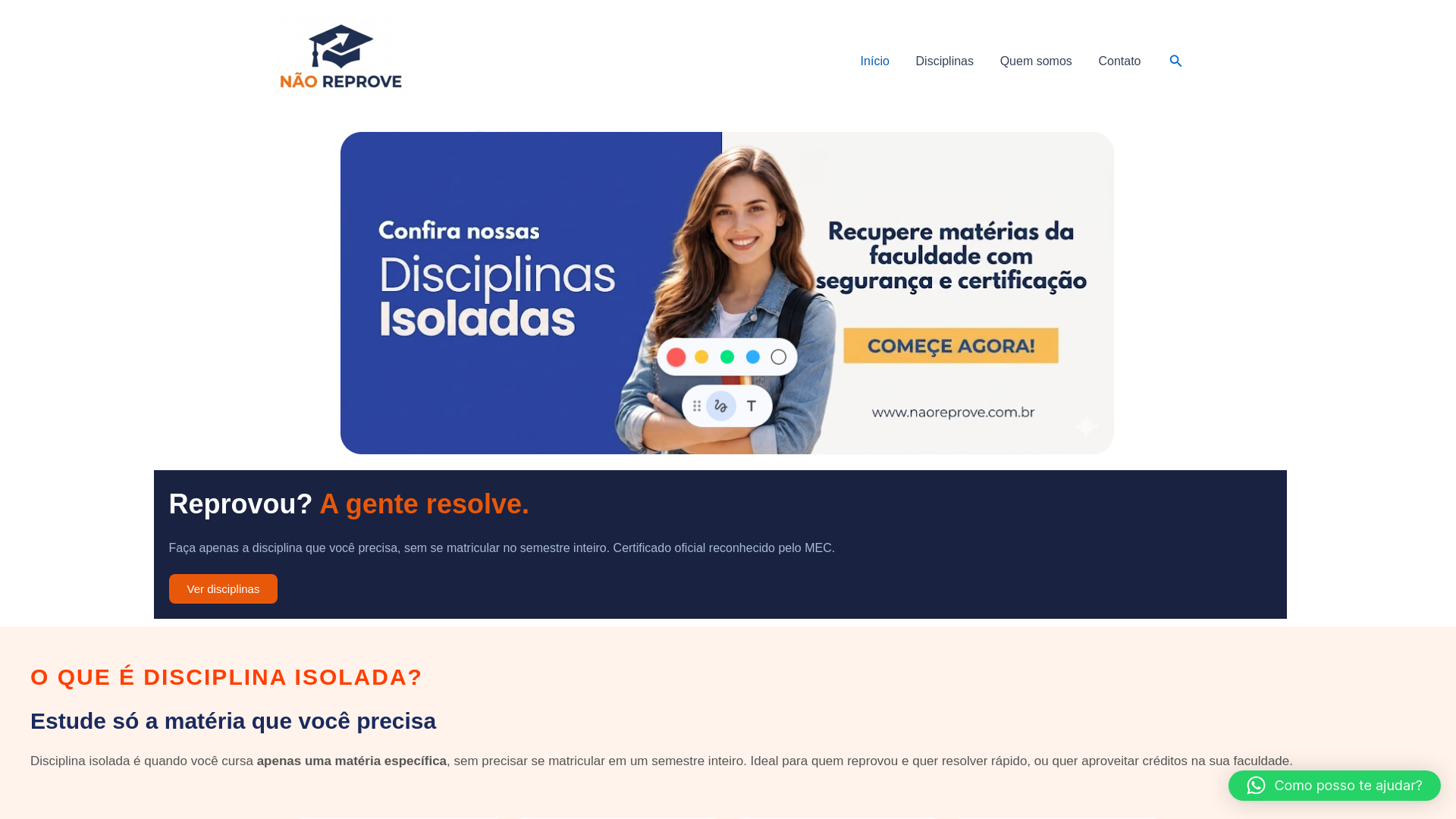 website screenshot of https://naoreprove.com.br/