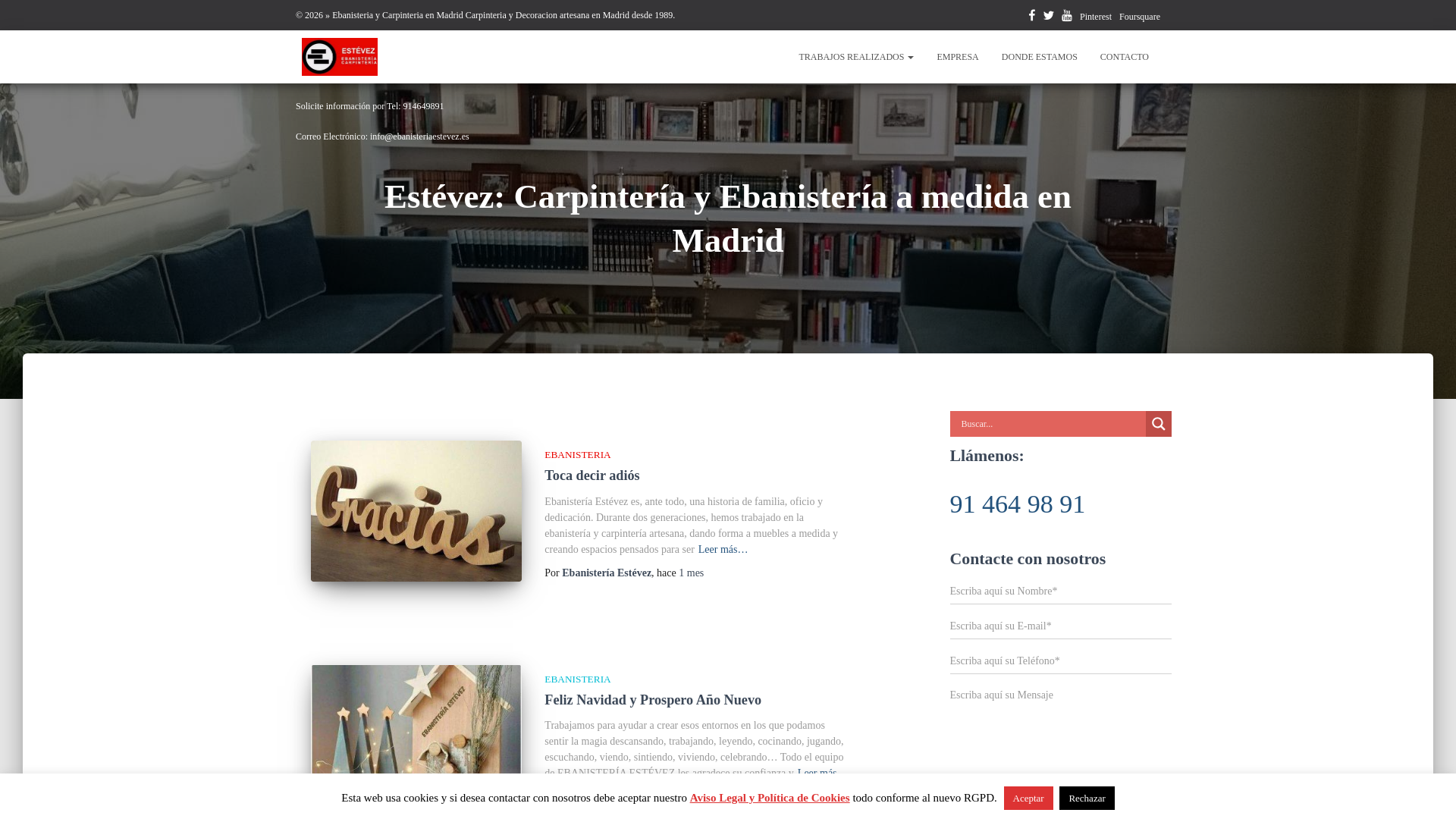 website screenshot of https://ebanisteriaedgar.es/