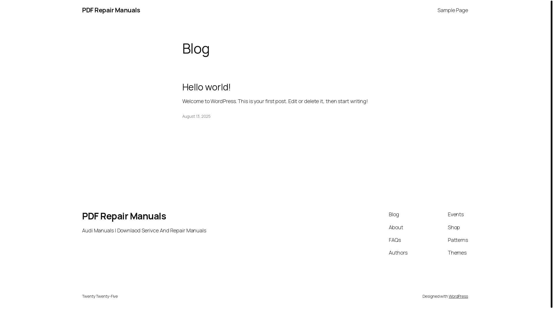 website screenshot of https://pdfrepairmanuals.org/