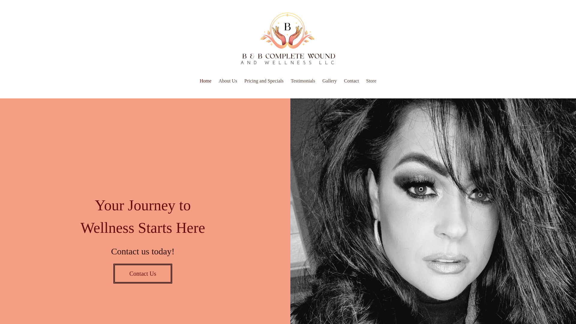 website screenshot of https://bbwoundandwellness.com