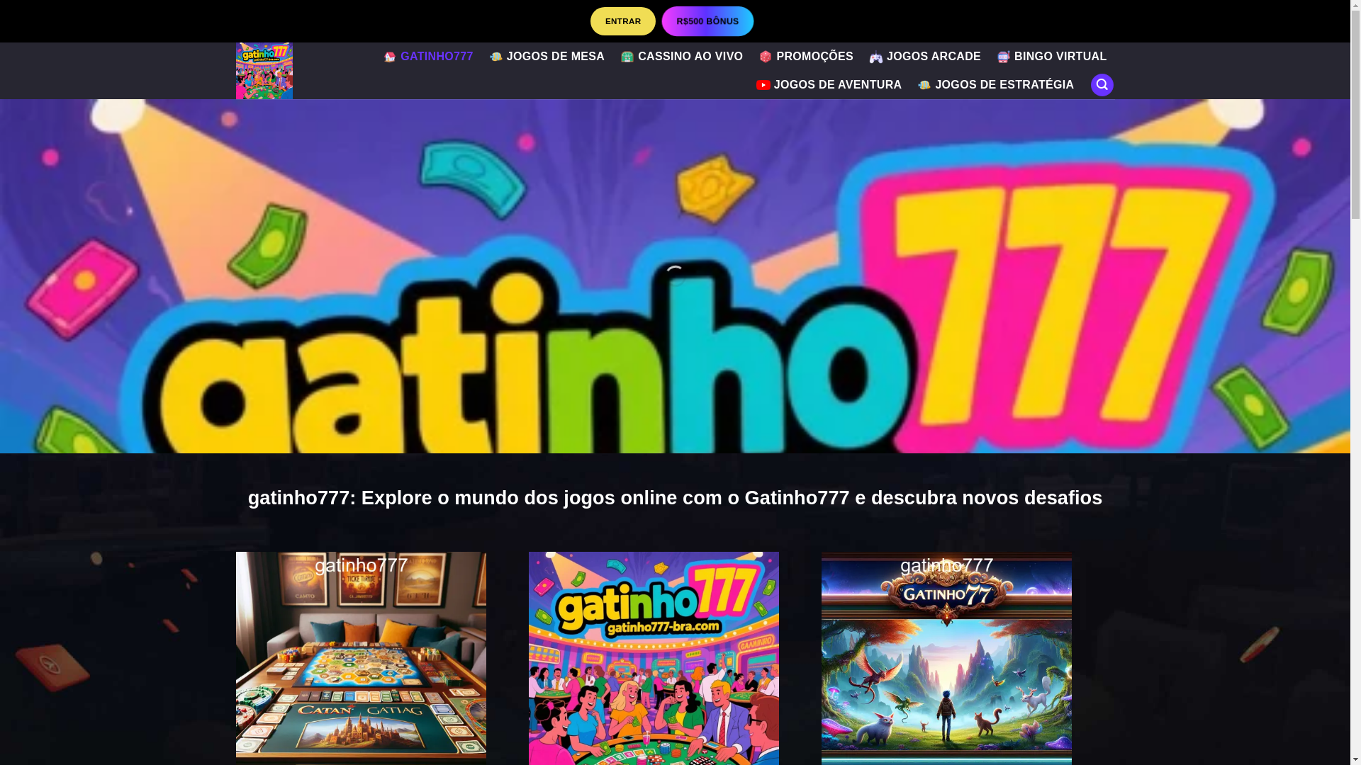 website screenshot of https://gatinho777-bra.com/