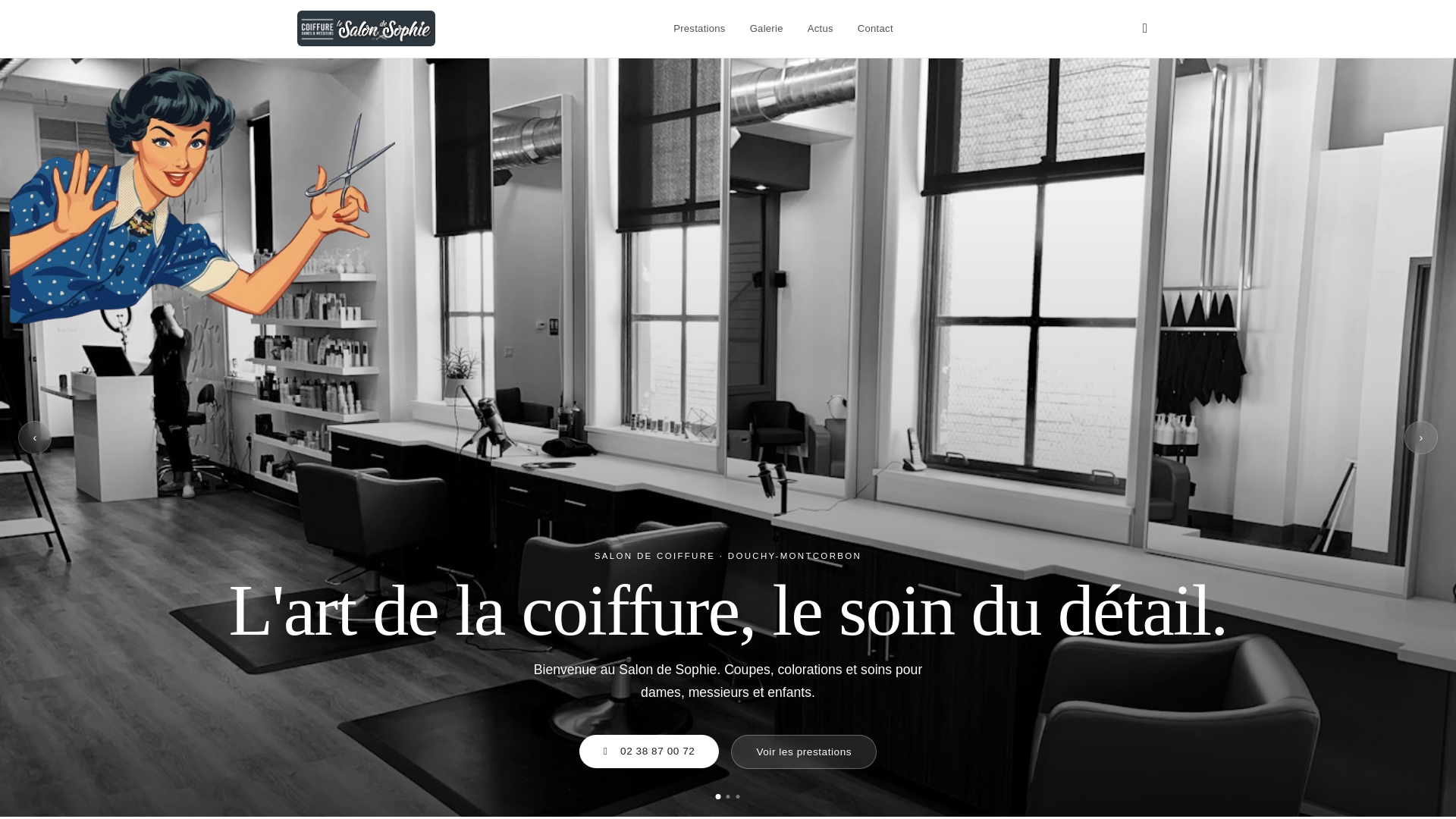 website screenshot of https://lesalondesophie45.fr/