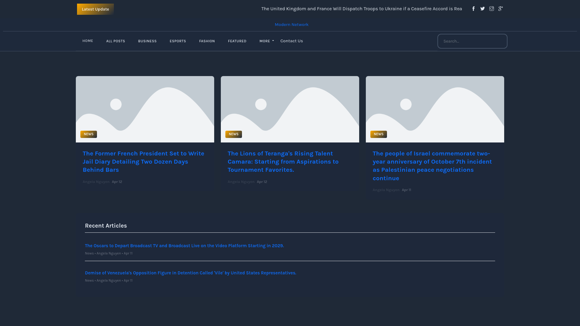 website screenshot of https://modernnetwork.nl