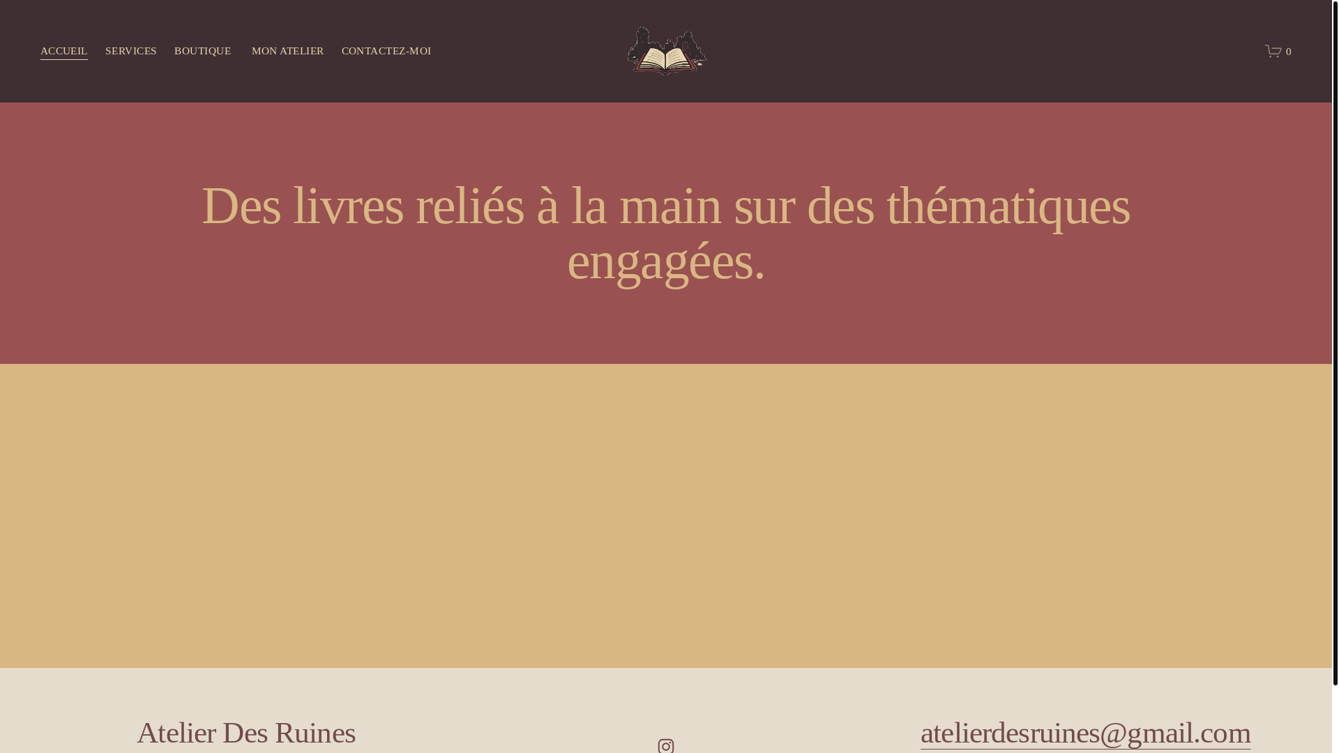 website screenshot of https://atelierdesruines.com/