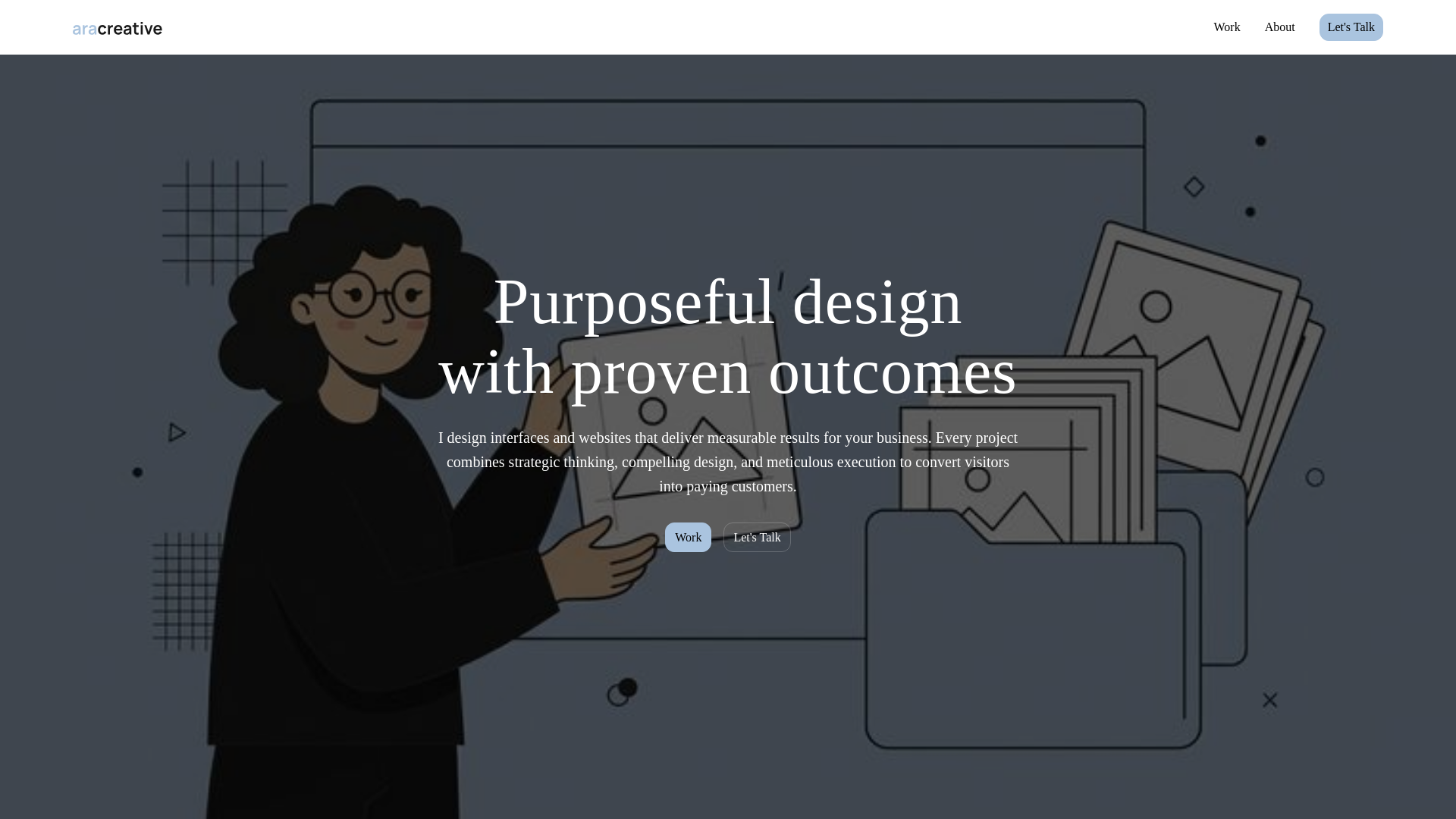 website screenshot of https://aracxa-creative.com