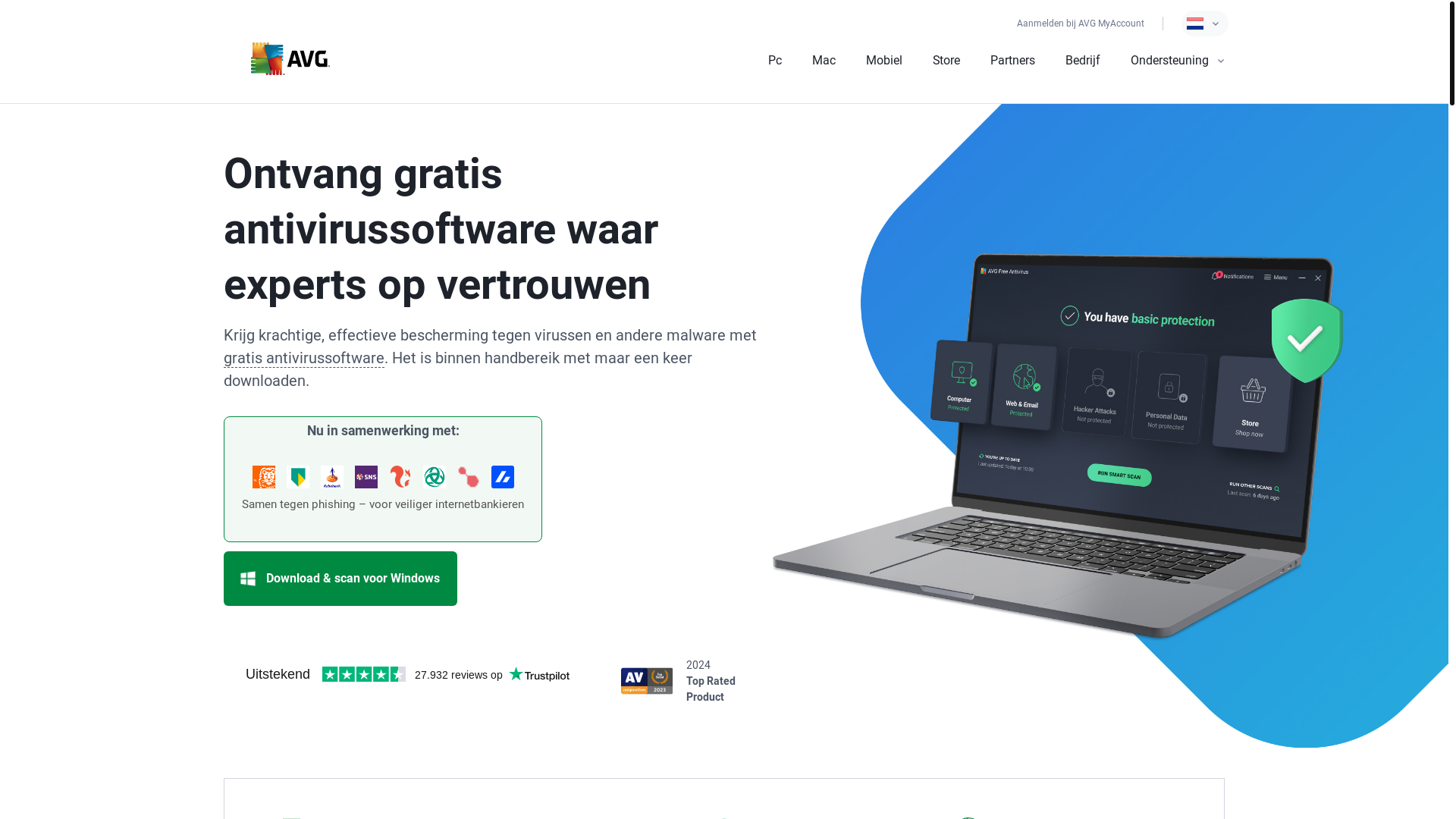 website screenshot of https://avg-webportal.com/