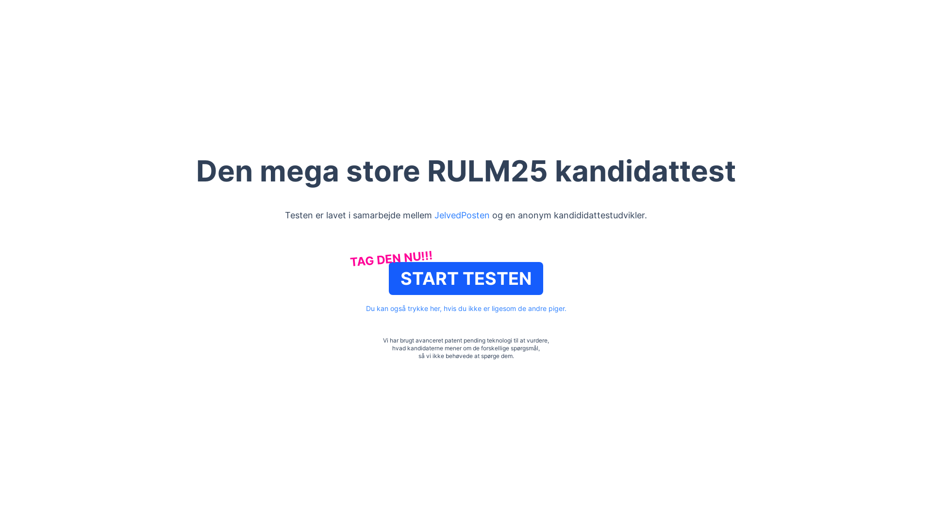 website screenshot of https://rulm25-kandidattest.pages.dev/