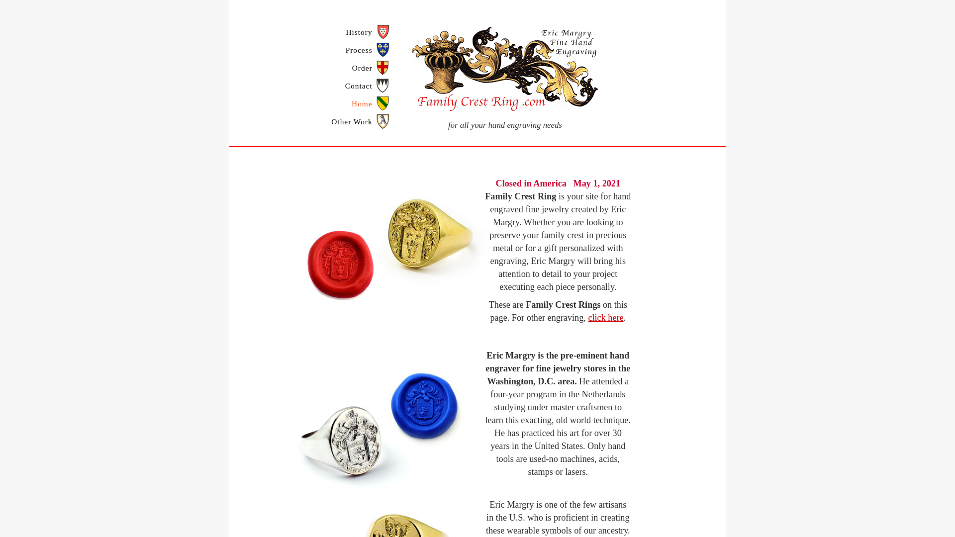 website screenshot of https://familycrestring.pages.dev/