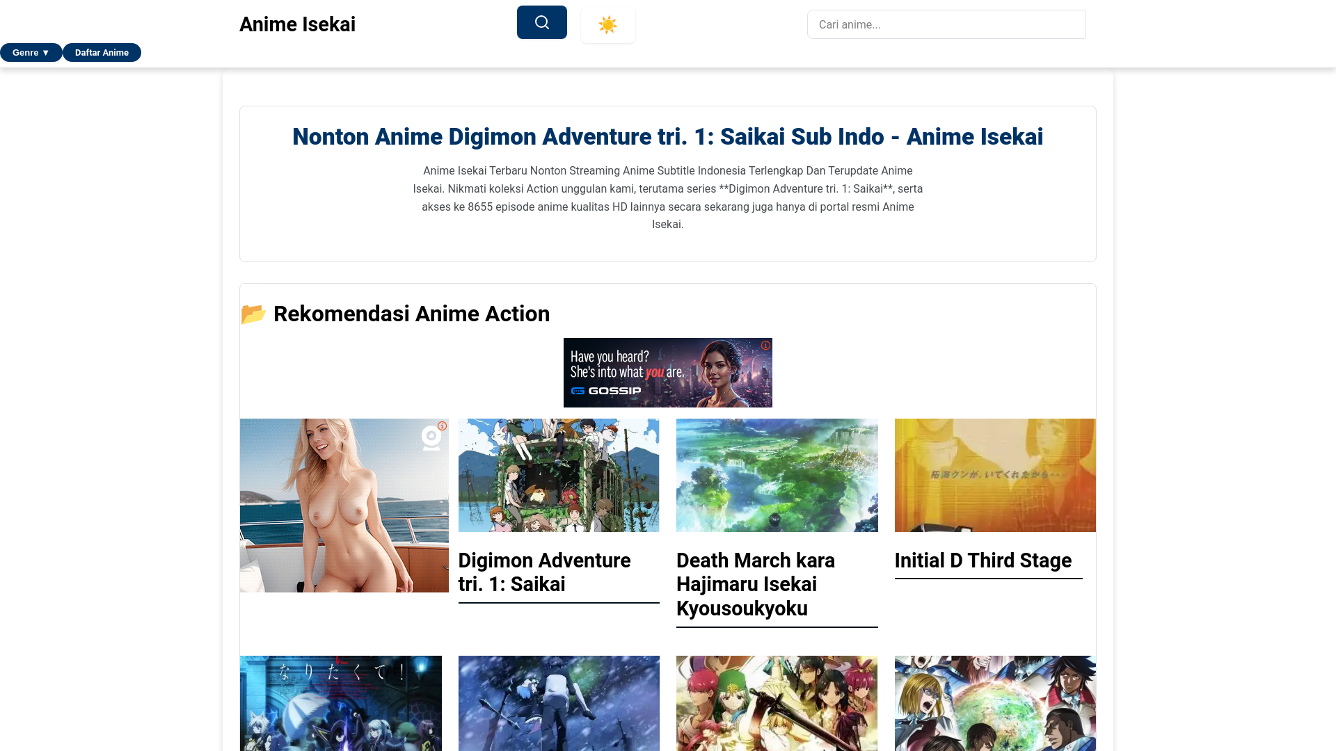website screenshot of https://animeisekai.pages.dev/
