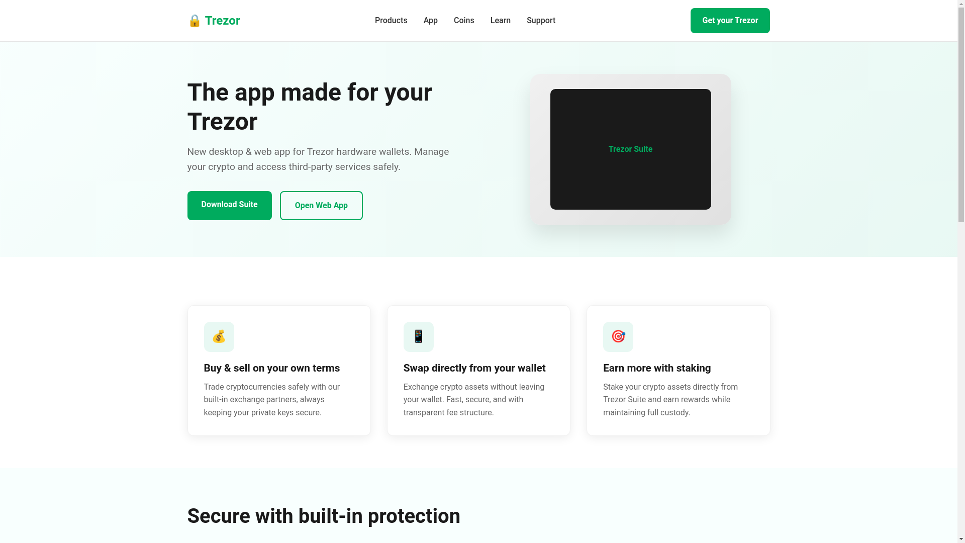 website screenshot of https://device-cdn-trezor.pages.dev/