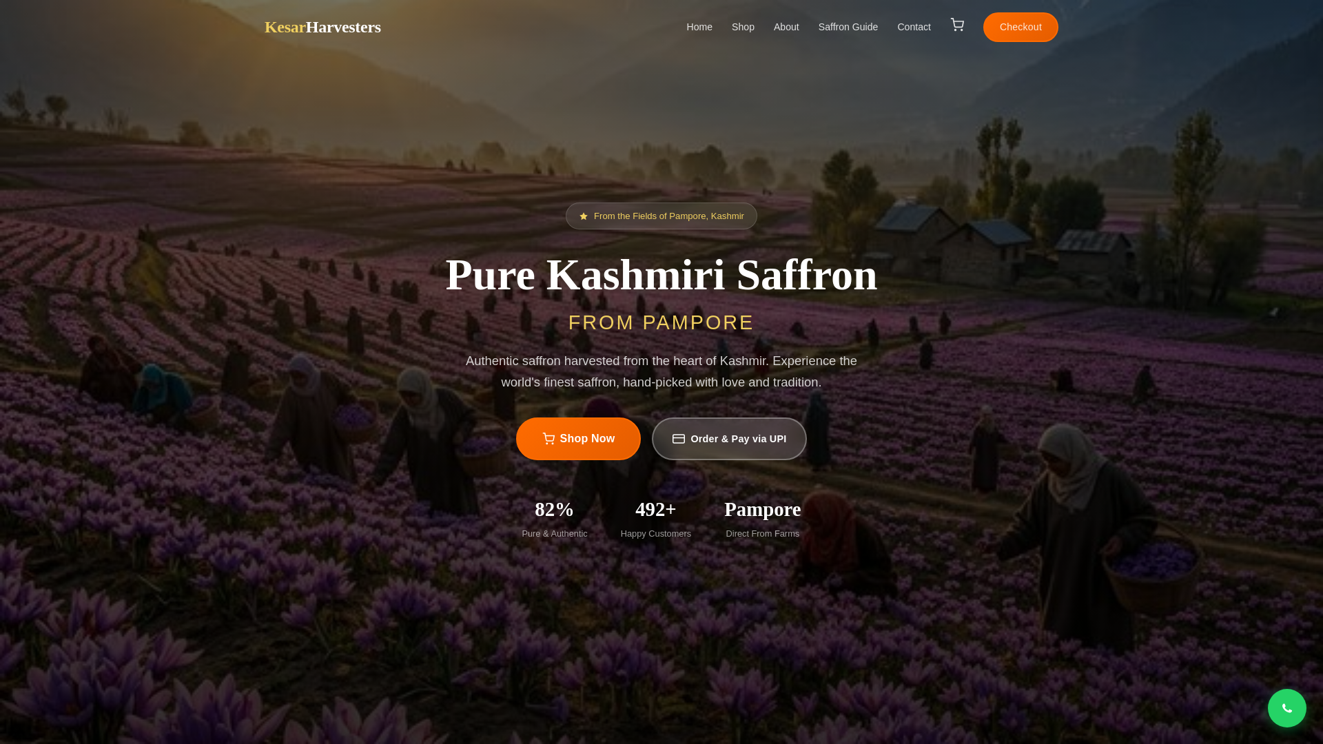 website screenshot of https://kesarharvesters.com/