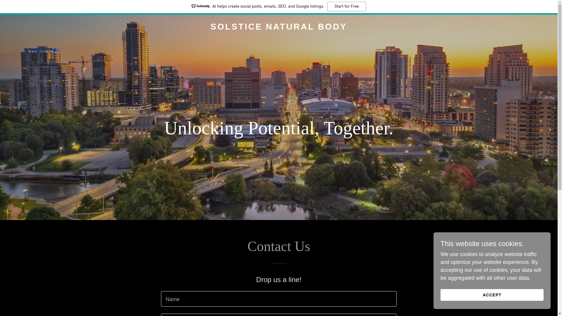 website screenshot of https://solsticenaturalbody.ca/