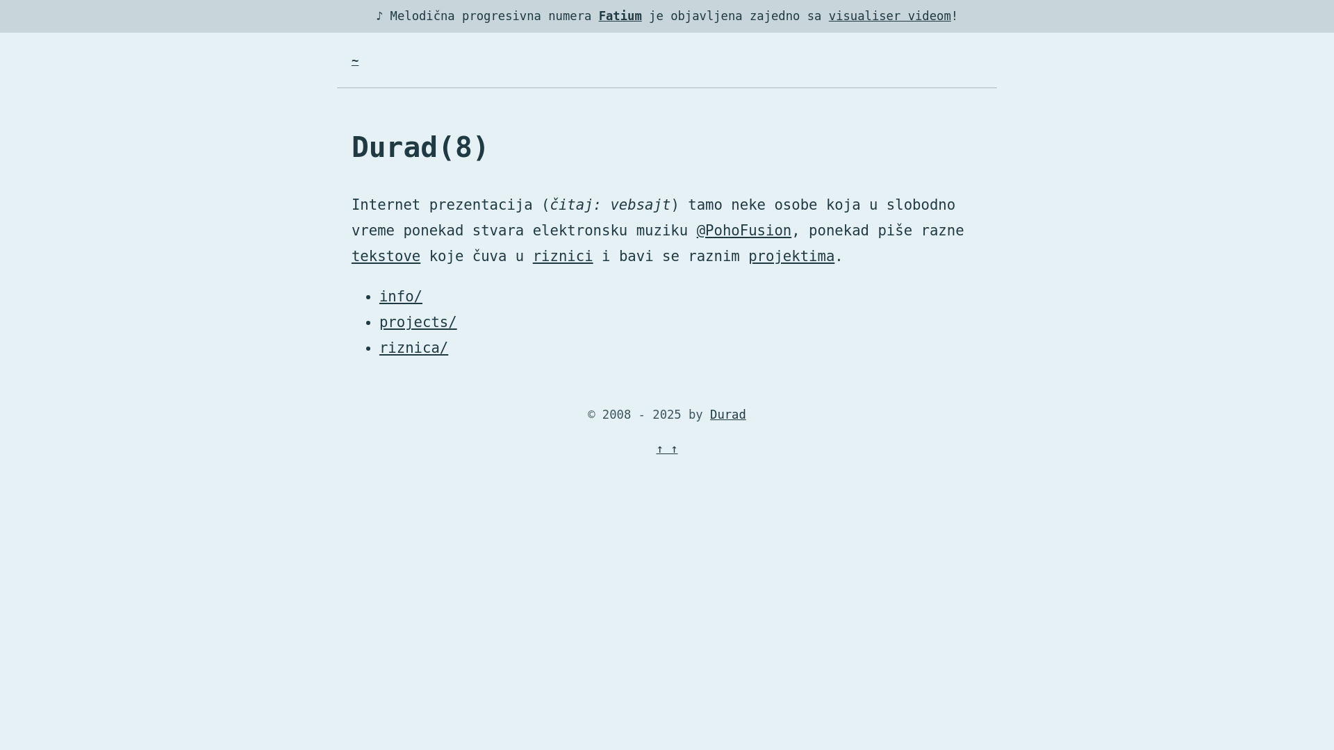 website screenshot of https://durad.xyz/