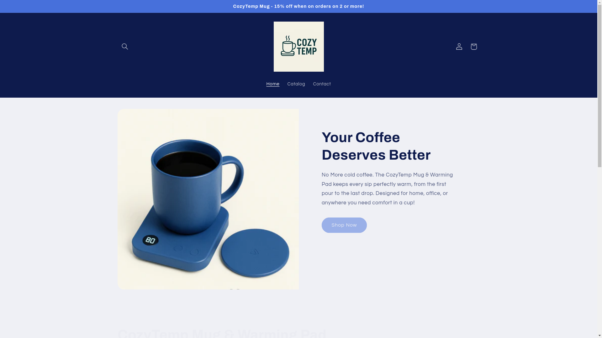 website screenshot of https://cozytempmug.com/