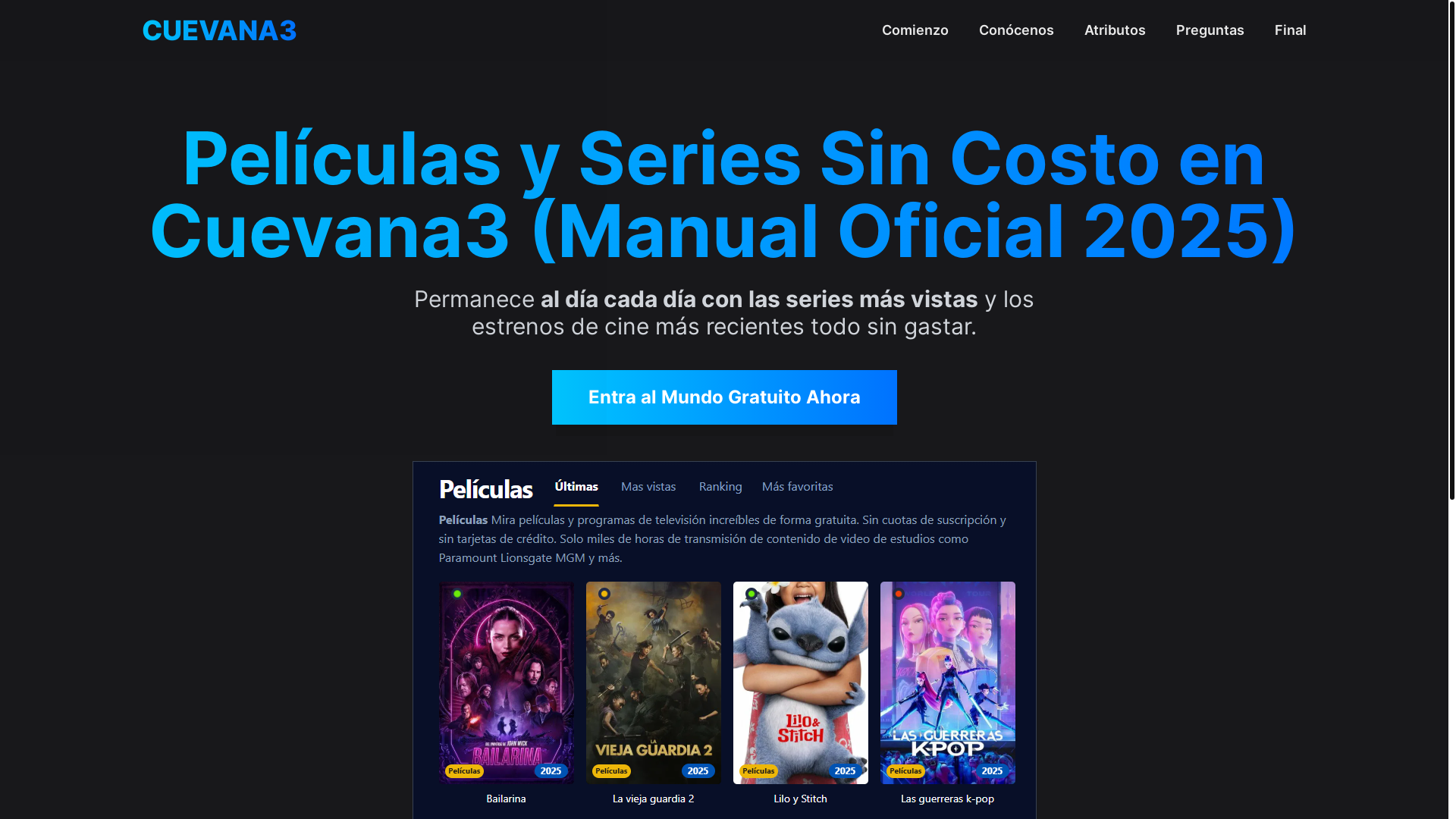 website screenshot of https://cuevana3-d89w.pages.dev/