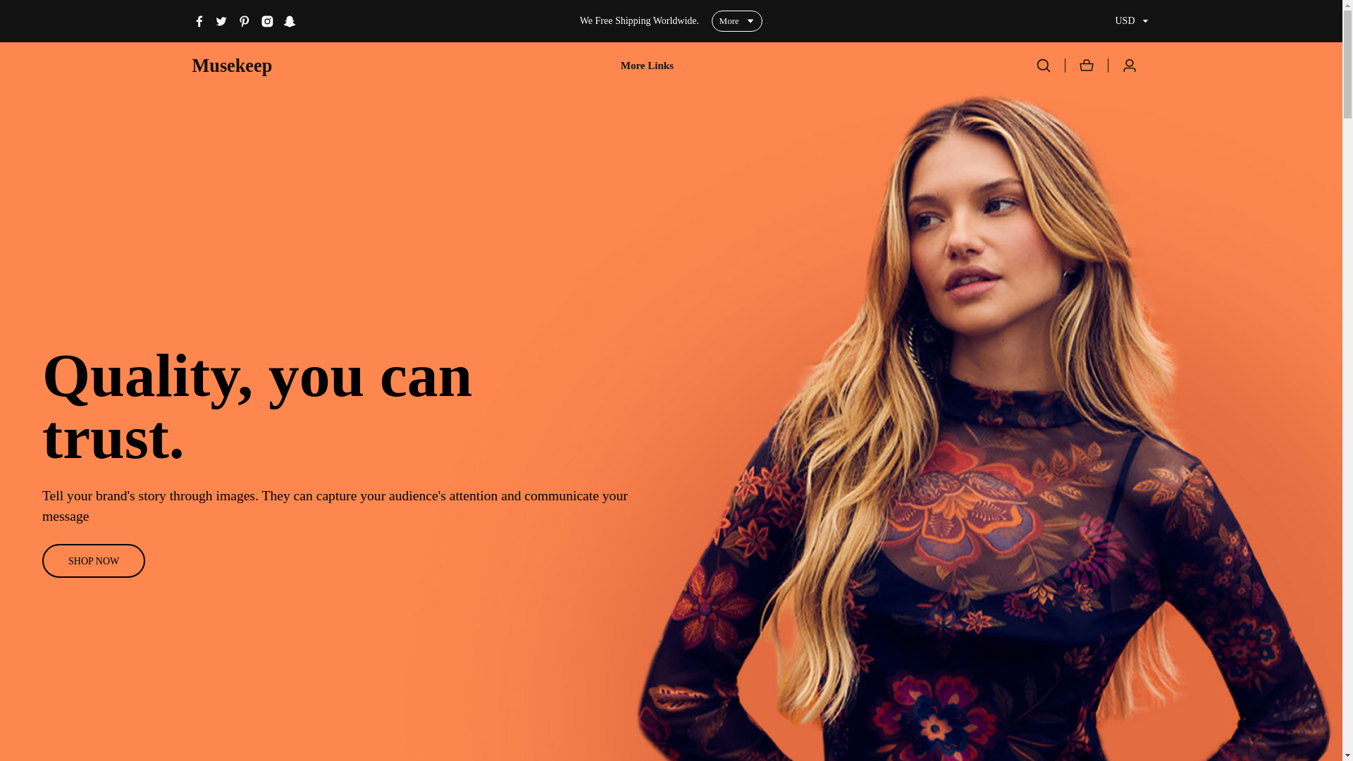 website screenshot of https://musekeep.com/