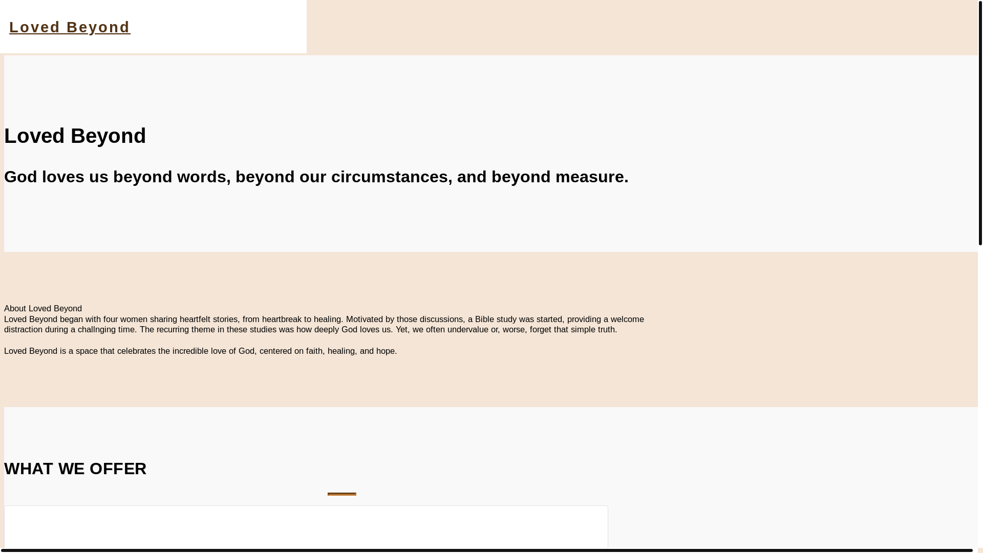 website screenshot of https://iamlovedbeyond.com/