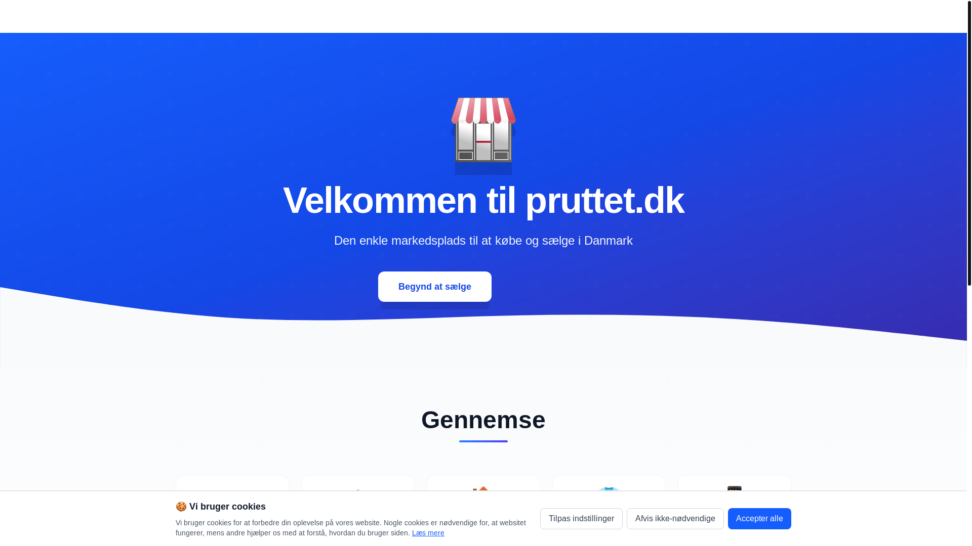 website screenshot of https://pruttet.dk/
