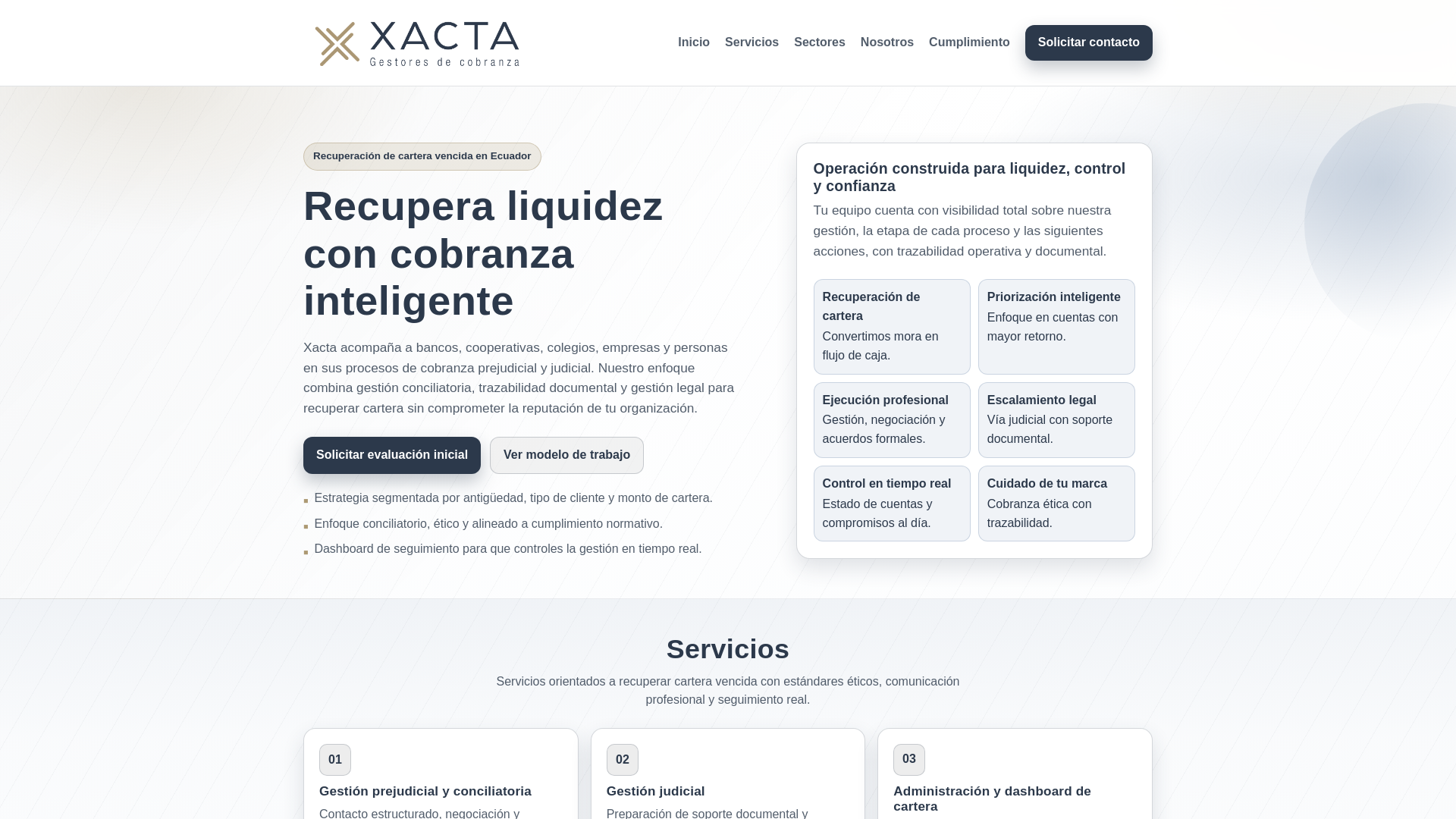 website screenshot of https://xacta-web.pages.dev/