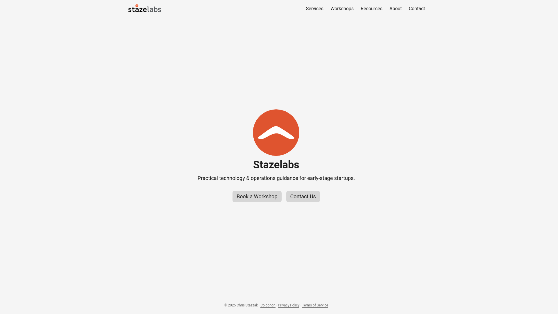 website screenshot of https://stazelabs-site.pages.dev/