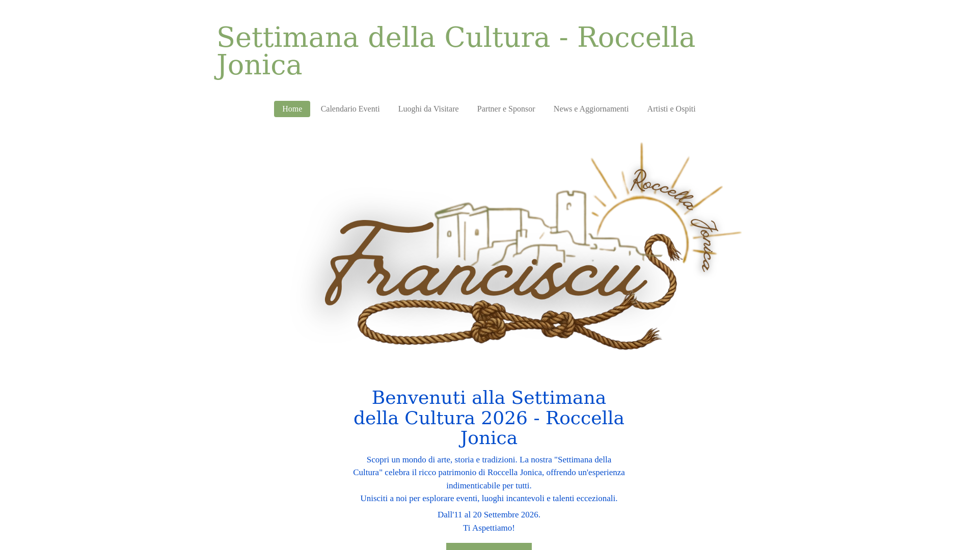 website screenshot of https://settimanadellacultura-roccella-jonica.it/