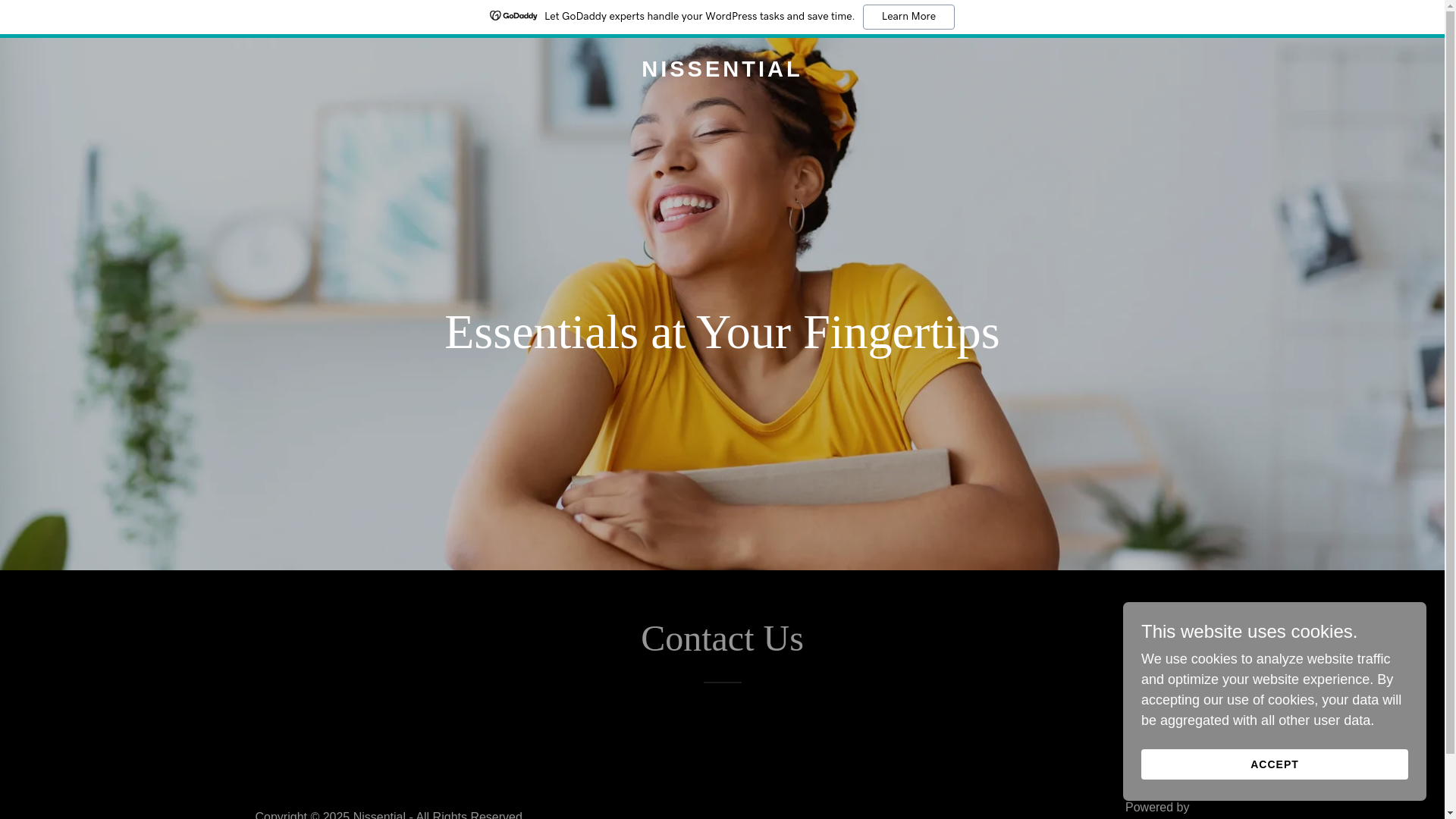 website screenshot of https://nissential.in/