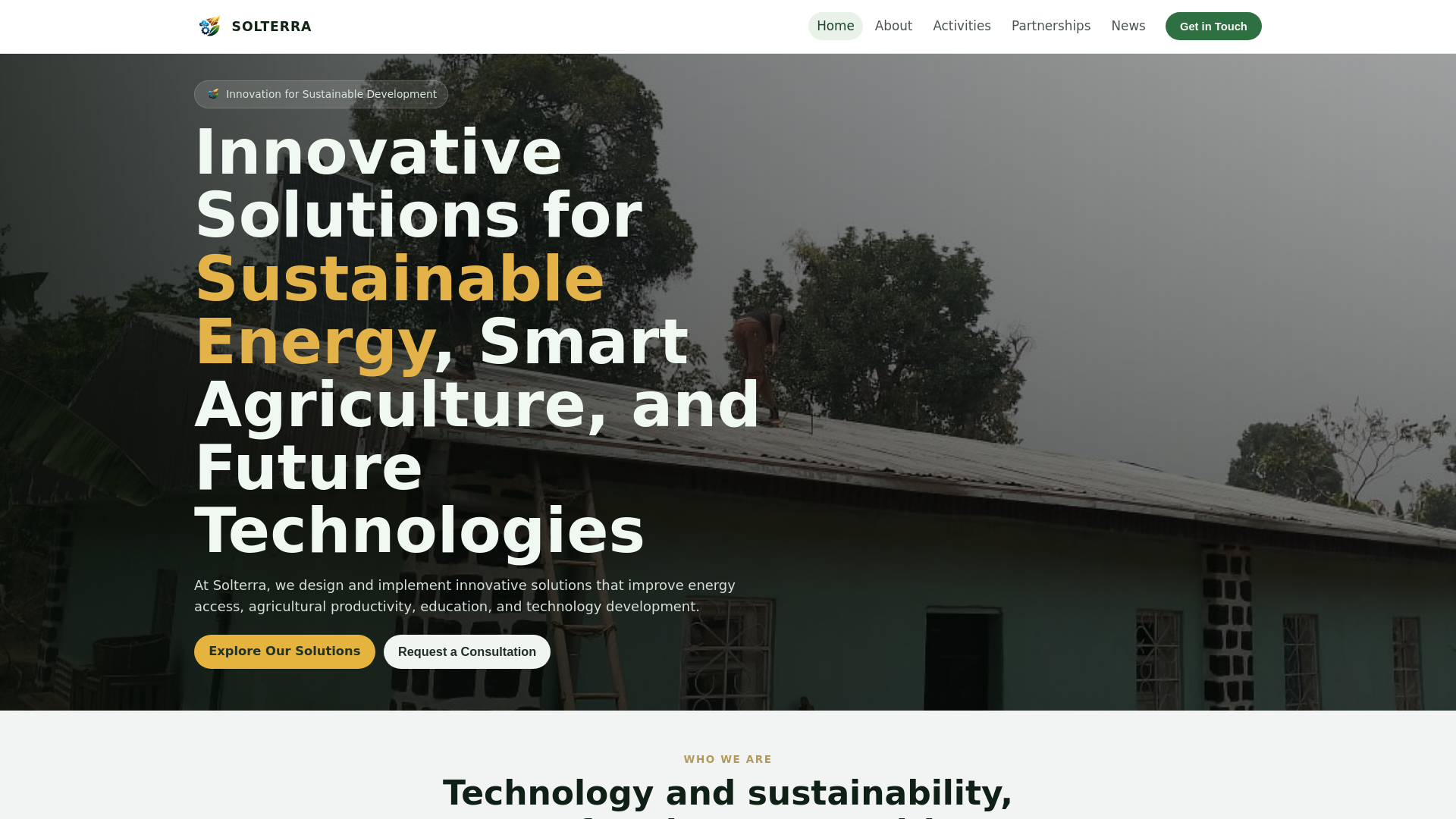 website screenshot of https://solterracam.com