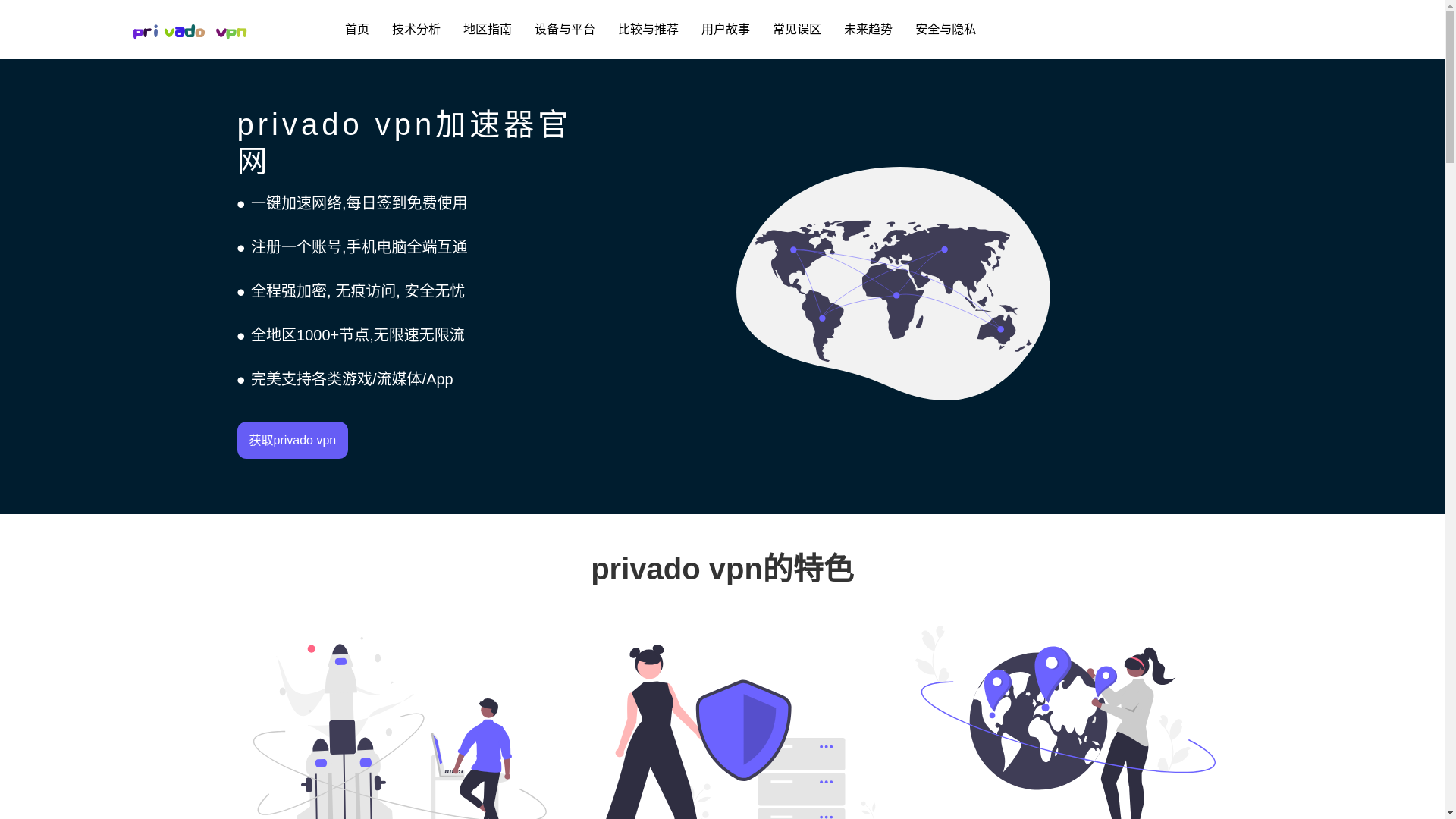 website screenshot of https://cn-privadovpn.net/