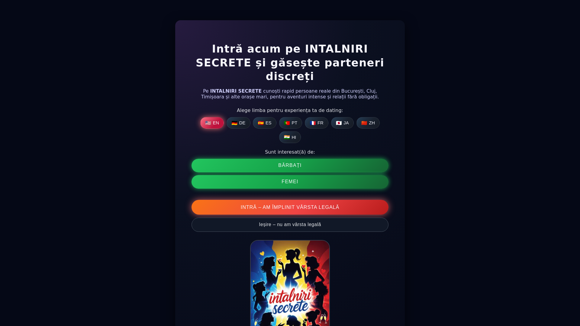 website screenshot of https://intalniri-secrete.top/
