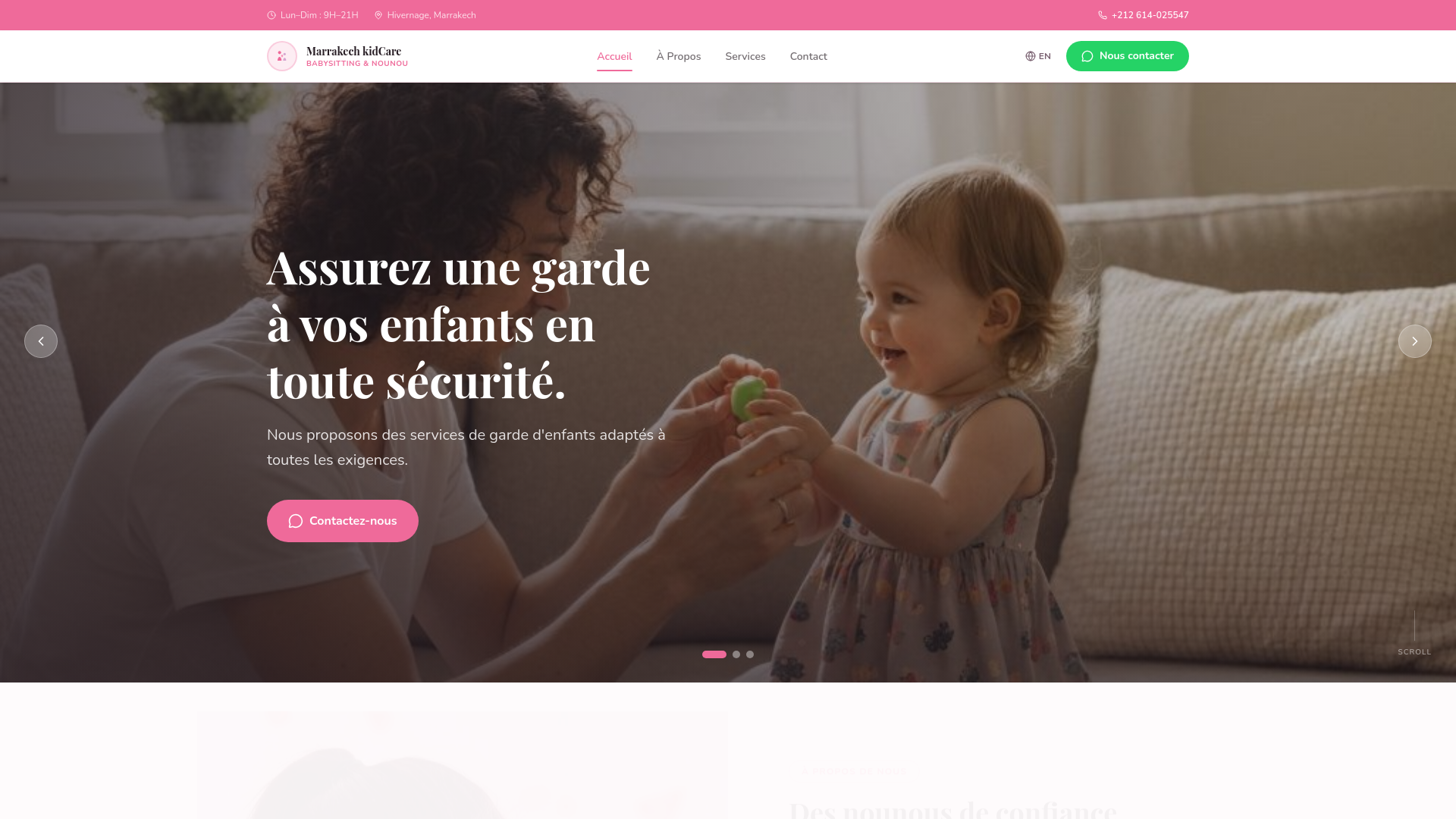 website screenshot of https://marrakechbabysitting.com