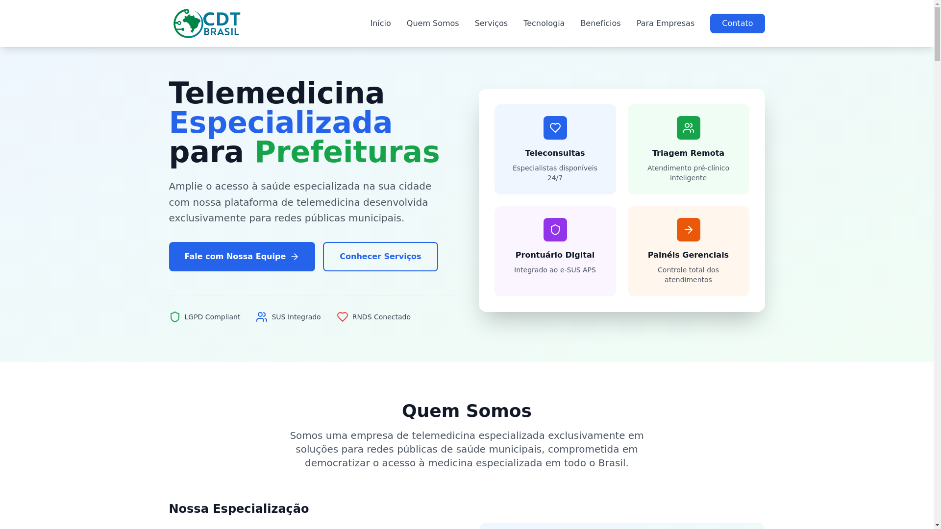 website screenshot of https://cdtbrasil.com.br/